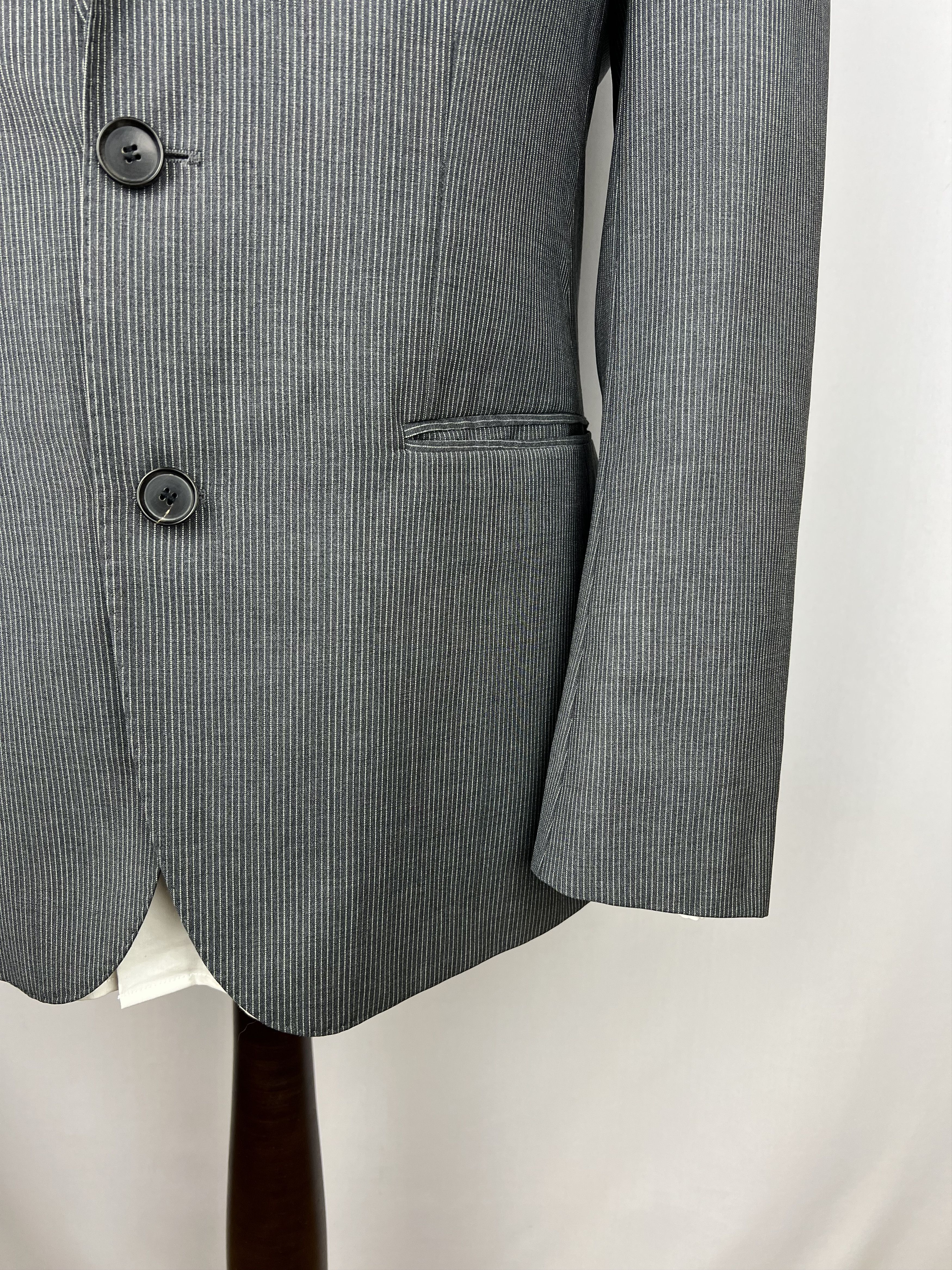 Hugo Boss by Lanificio Biella Woven Micro-Striped Wool 2 Piece Suit Size 38R - 7 Thumbnail