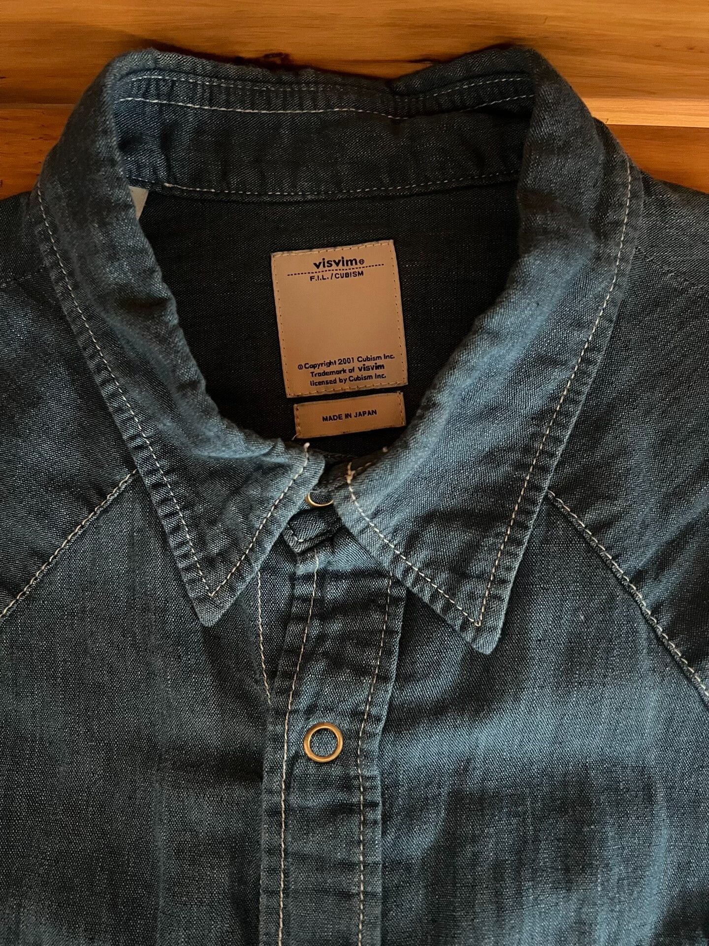 Visvim visvim 2015 Indigo Selvedge Cotton Linen Shirt Size US M / EU 48-50 / 2 - 8 Thumbnail