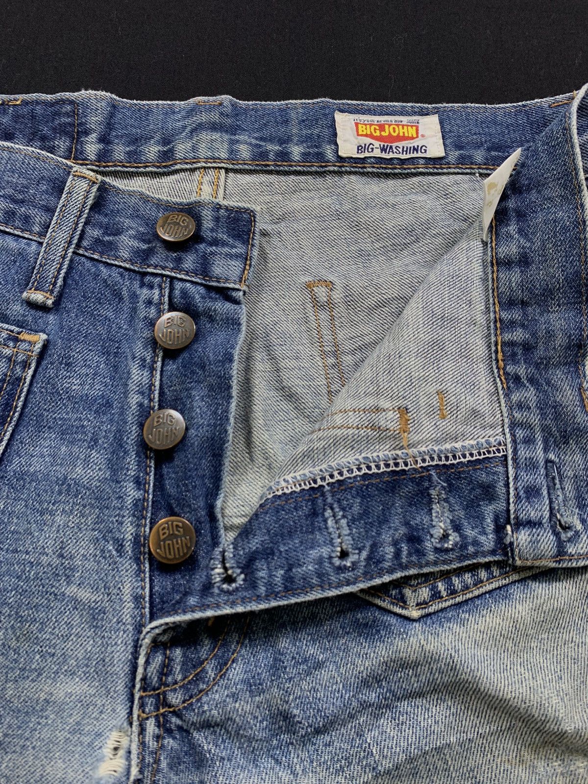 Le Grande Bleu (L.G.B.) Vintage Big John Japan Distressed super Flare Denim pants Size US 31 - 6 Thumbnail