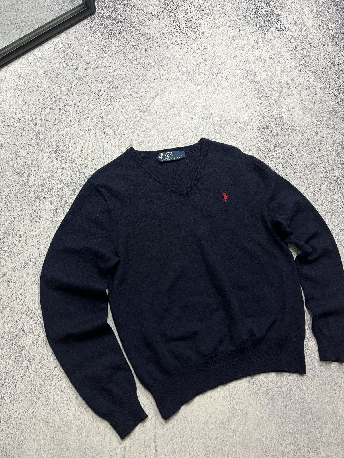 Polo Ralph Lauren × Vintage Luxury Polo Ralph Lauren V-Neck Jumper Merino Wool Sweater Size L / US 10 / IT 46 - 3 Thumbnail