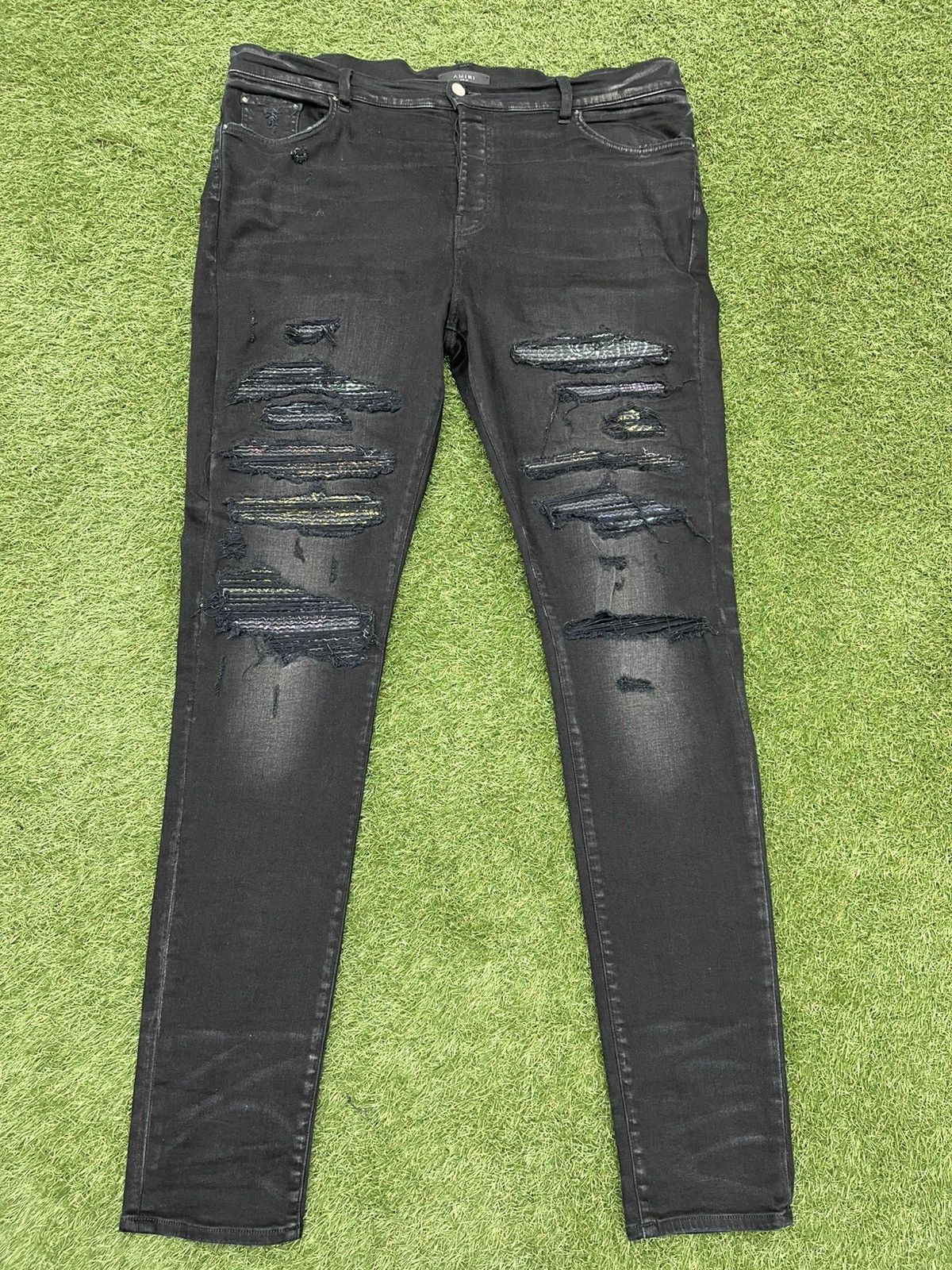 Size 40 - Amiri Black Multi Color MX1 Jeans $1090 Retail