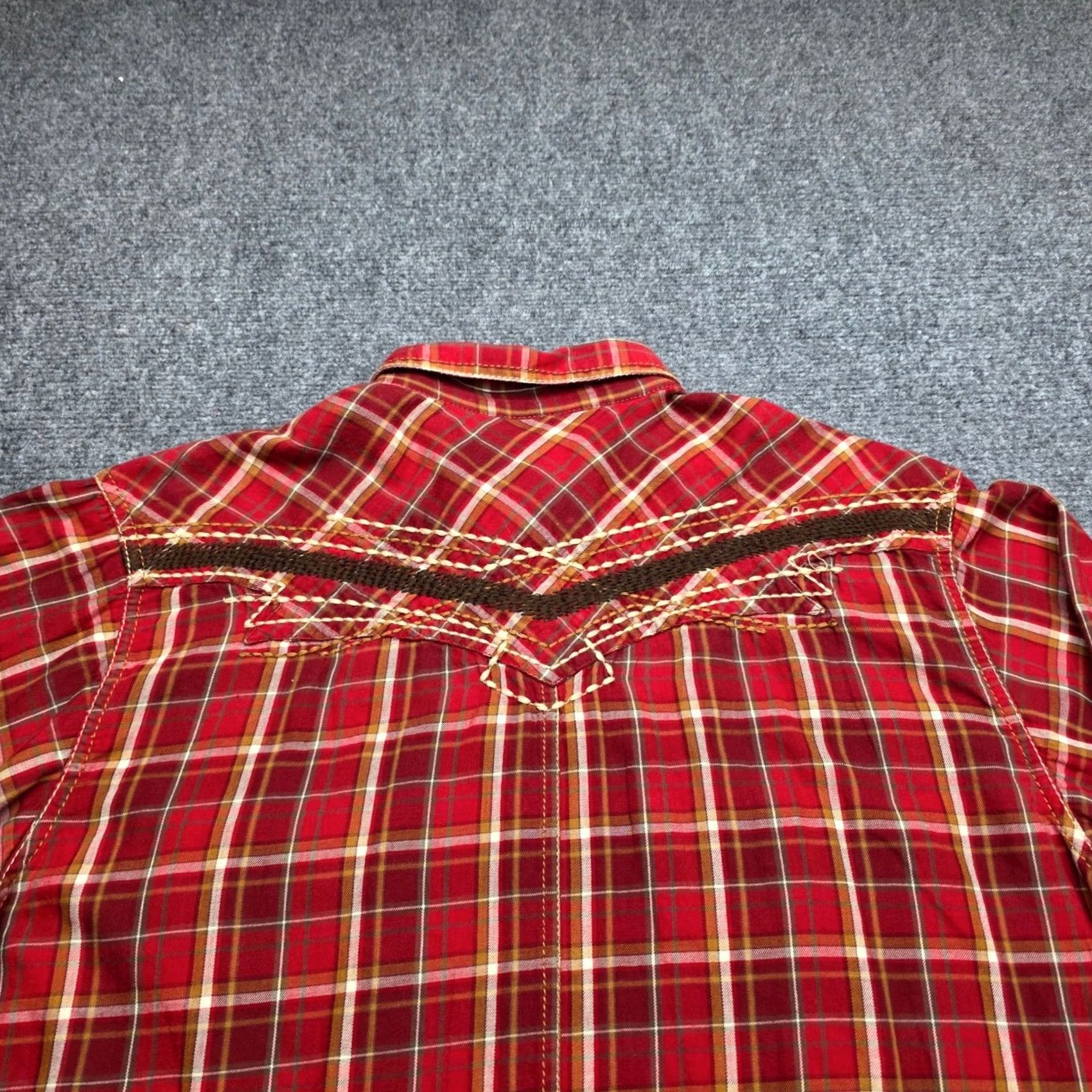 Ariat Ariat Mens Large Hart Plaid Pearl Snap Western Shirt Embroidered Yoke Size US L / EU 52-54 / 3 - 6 Thumbnail
