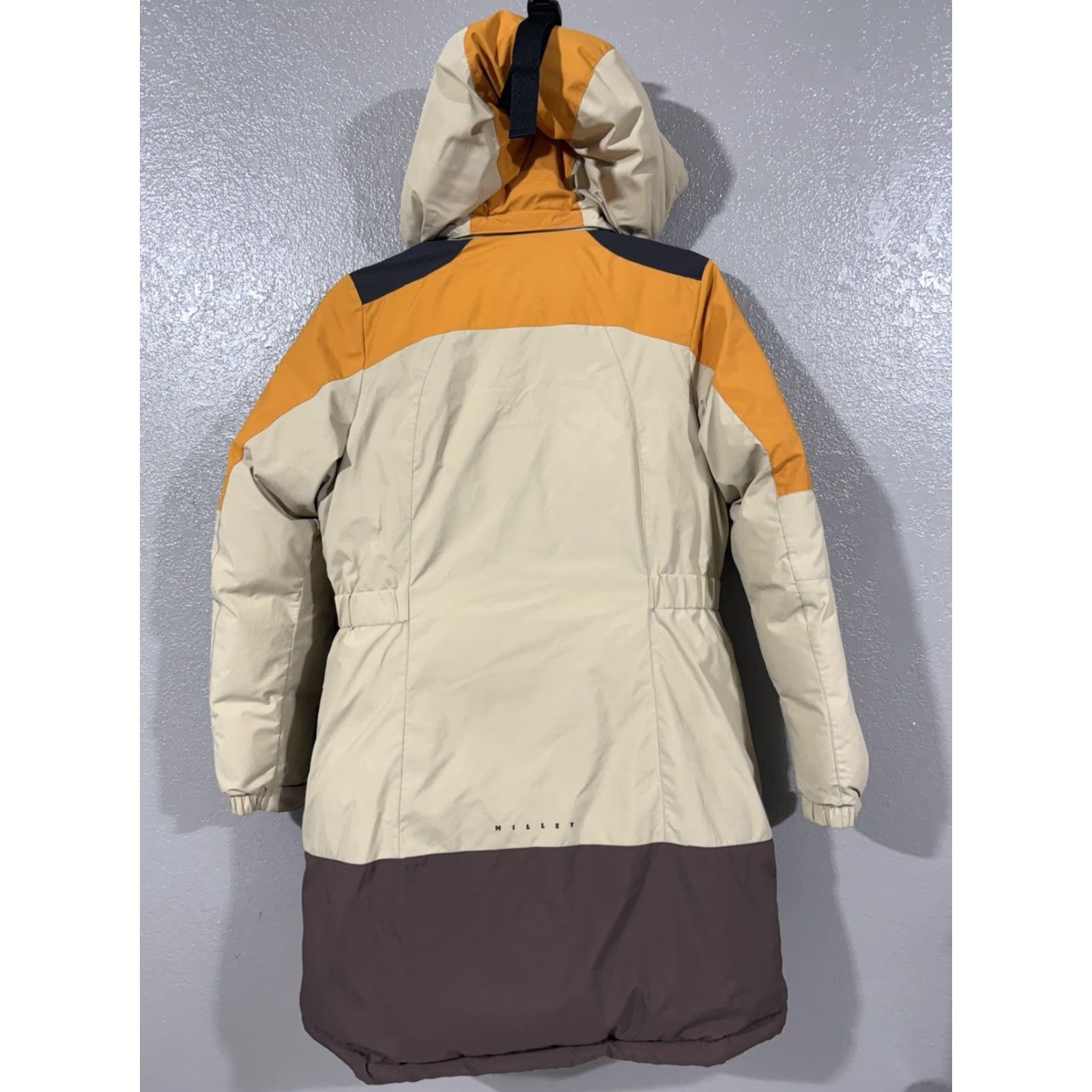 Vintage Millet Down Long Trench Jacket Coat Orange Beige Hood Women’s XS/XS Jacket, Puffer, 90/XS, Beige Orange, MilLet, Wool? Size XS / US 0-2 / IT 36-38 - 7 Thumbnail