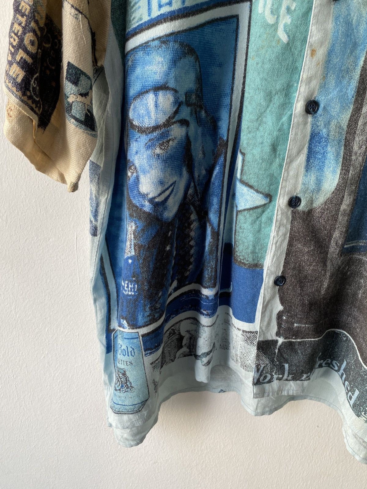 Japanese Brand × Vintage 1990s - Pia Sports Overprint Button Up Shirt Size US XL / EU 56 / 4 - 8 Thumbnail
