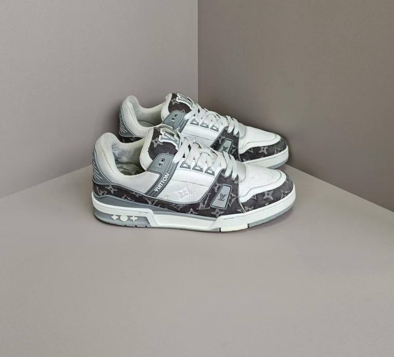 Louis Vuitton Louis Vuitton Training Denim Grey Lowtop Sneakers 42.5 Men Size US 8.5 / EU 41-42 - 7 Thumbnail