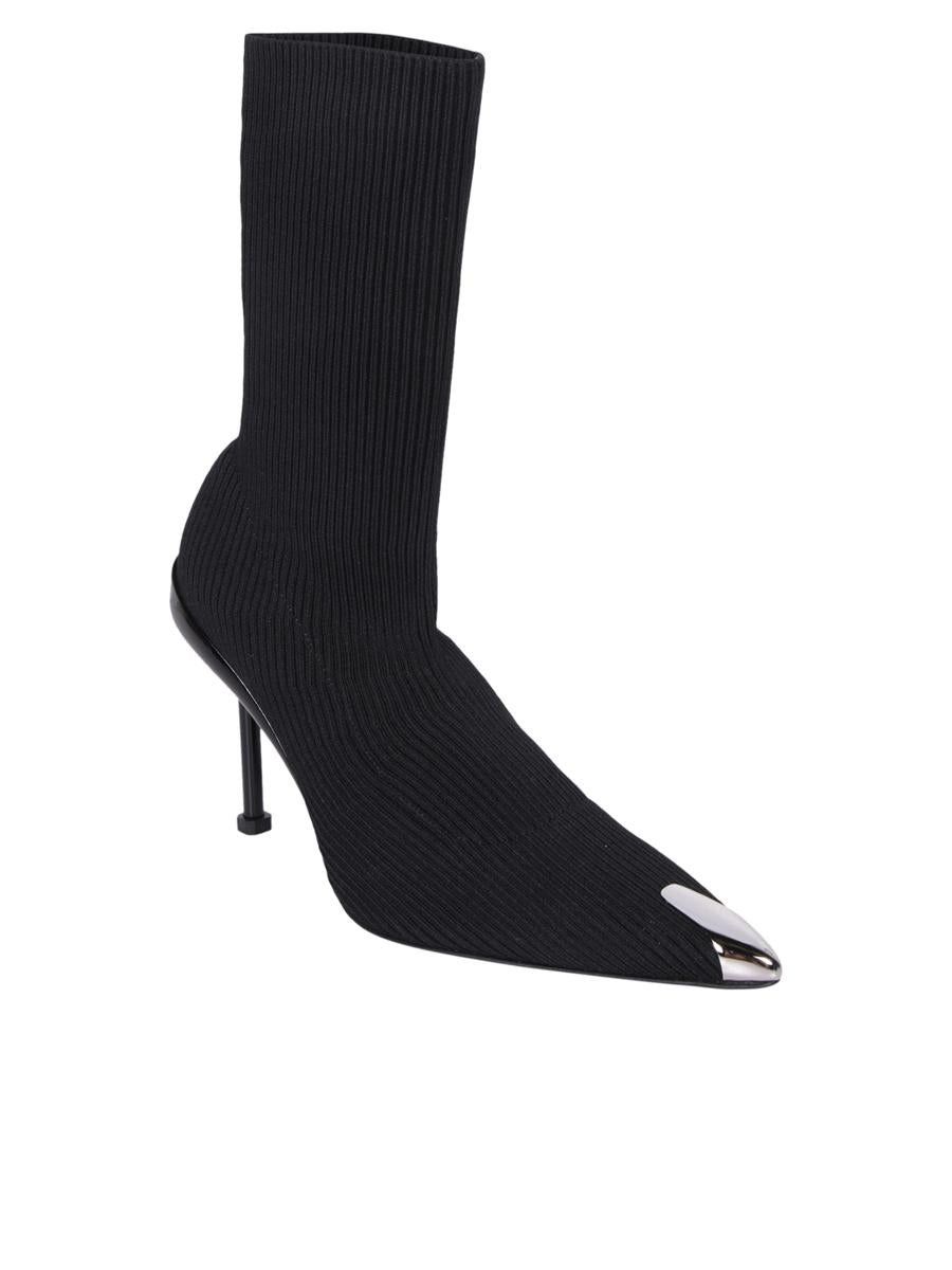 Alexander McQueen o1w1db10925 Slash Knit Boot in Black/Silver Size US 8 / IT 38 - 2 Thumbnail
