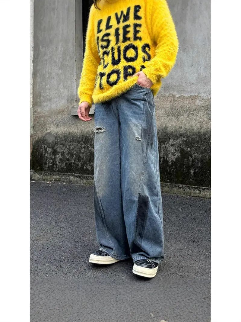 Japanese Brand × Jean Retro loose splashed ink ripped jeans Size US 32 / EU 48 - 2 Thumbnail