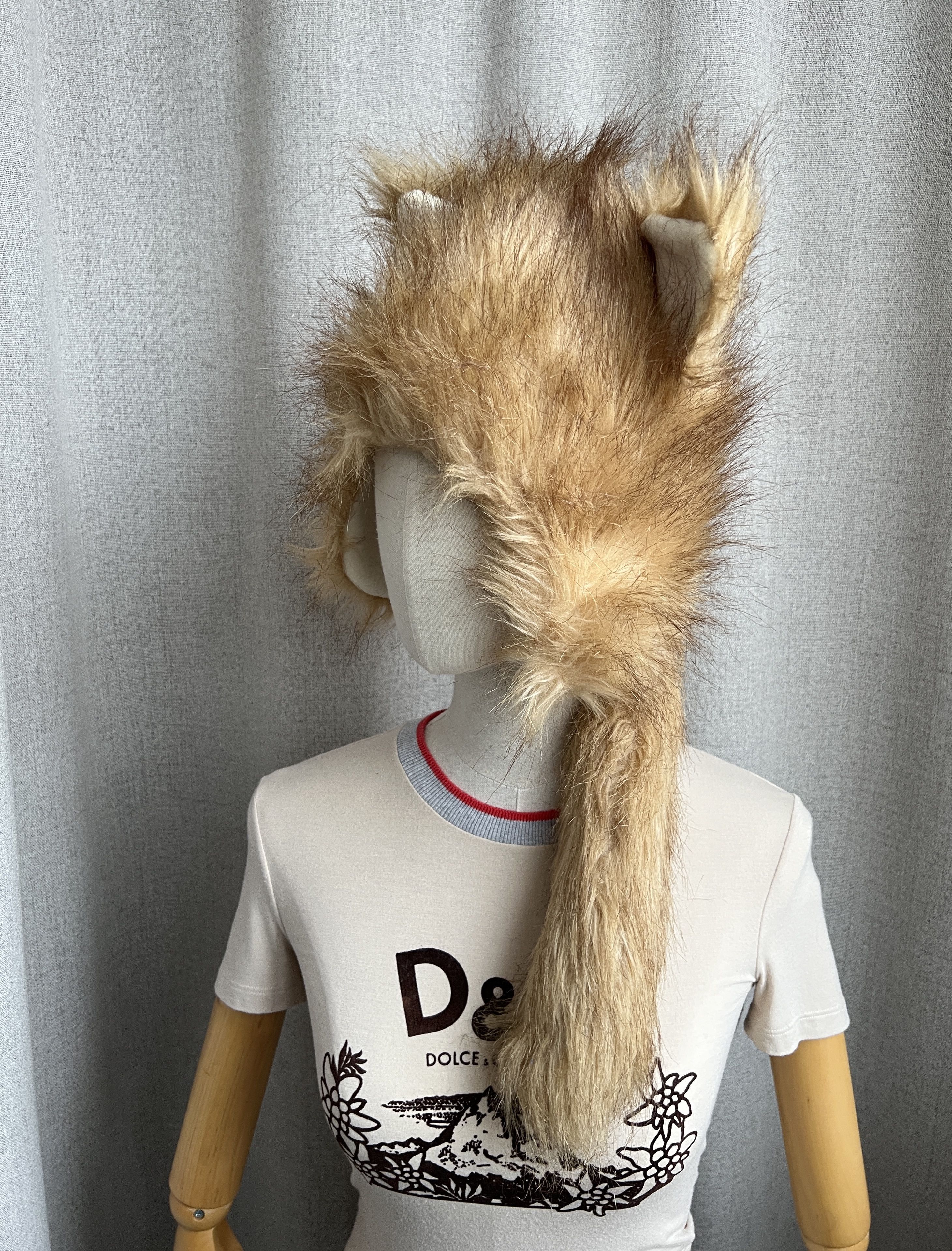 Robin Ruth Y2K Robin Ruth Furry Hat Fox Ears With Tail Faux Fur Size ONE SIZE - 6 Thumbnail