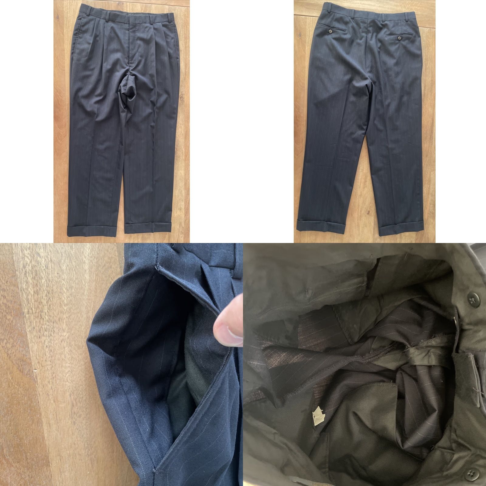Brooks Brothers VINTAGE Brooks Brothers Pinstripe Dark Blue 2 Piece Suit Men’s 40L Sport Jacket 35x30 Pants Blue Wool Pinstripe 2 Piece Suit Mens 40L Regular Womens? Size 40R - 9 Thumbnail