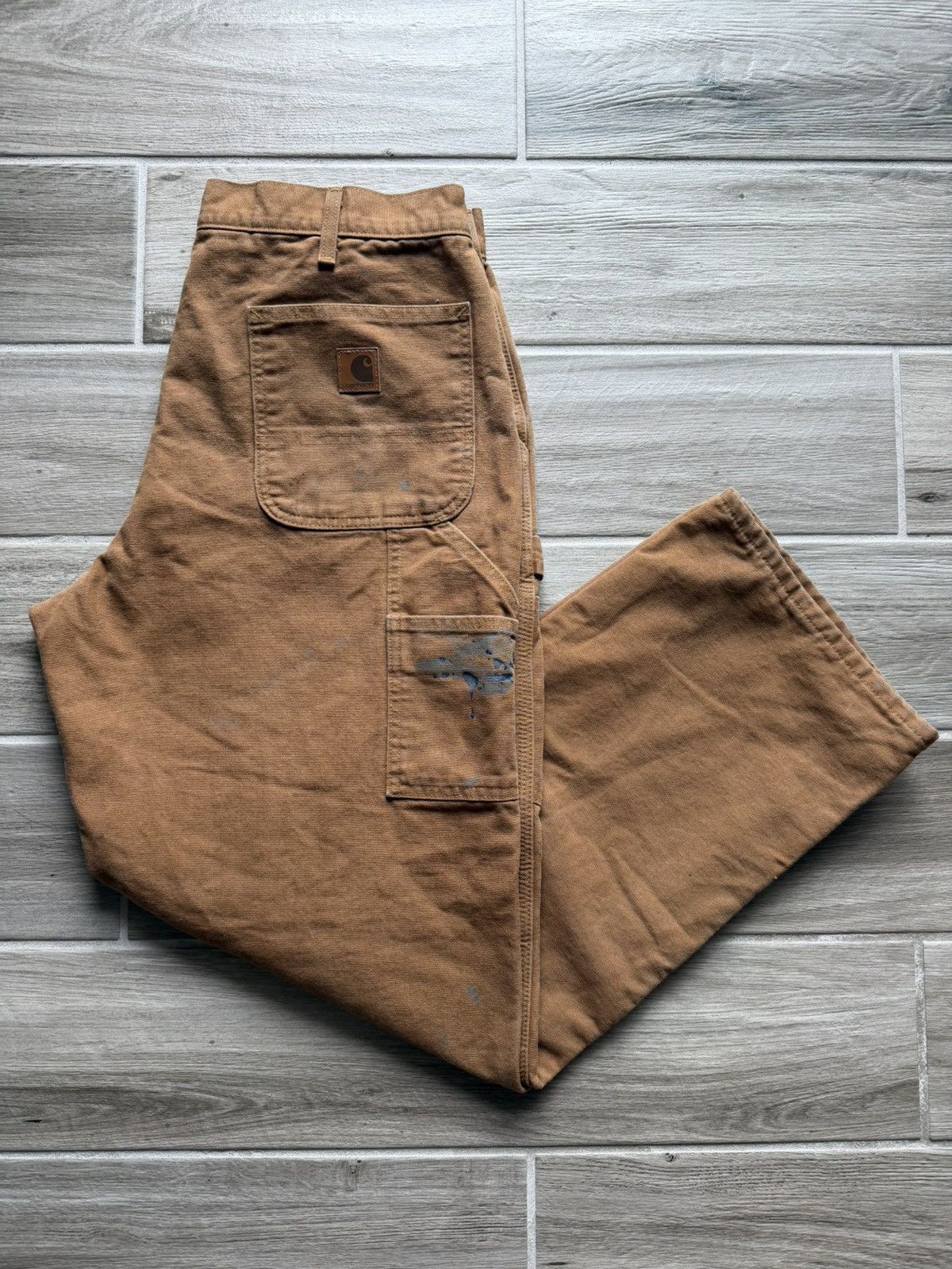 Carhartt Vintage Carhartt Cargo Carpenter Pants Size 36x32 Tan/Brown Size US 36 / EU 52 - 1 Thumbnail