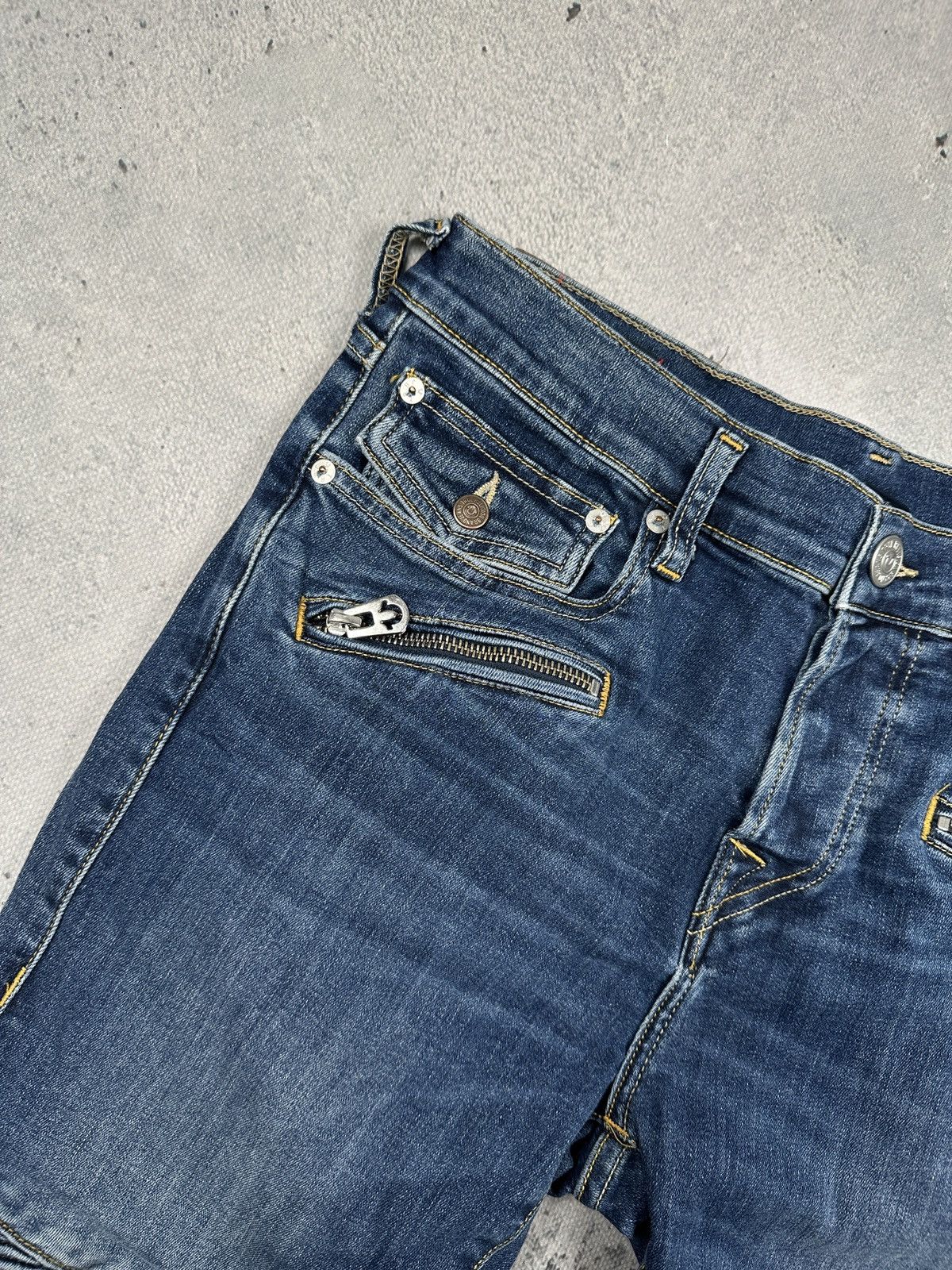 True Religion Vintage True Religion Rocco Moto Biker Jeans Rare Faded Blue Size US 32 / EU 48 - 10 Thumbnail