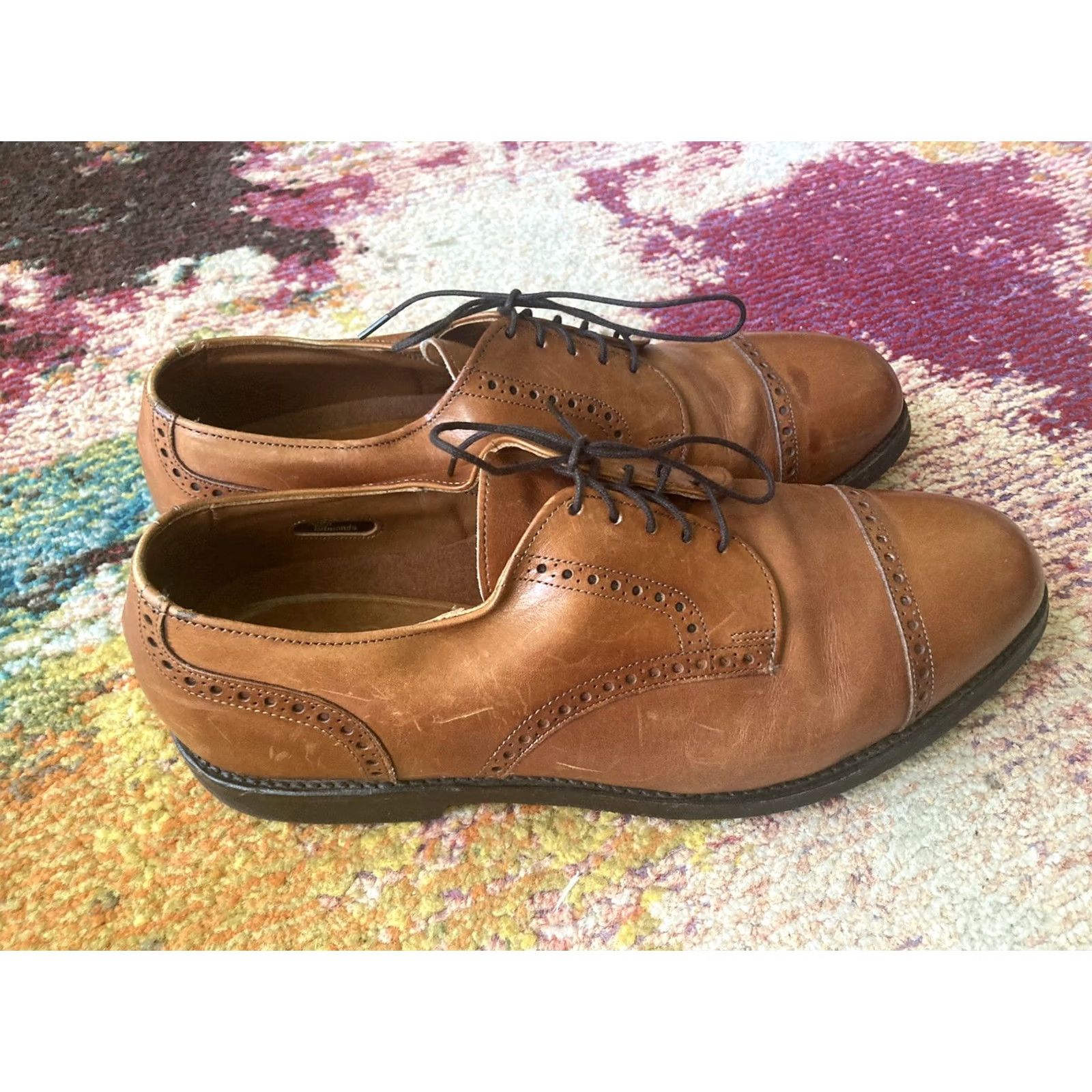 Allen Edmonds Allen Edmonds Benton Cap Toe Oxford Brown Leather Shoes Mens Size 10.5 D Size ONE SIZE - 5 Thumbnail