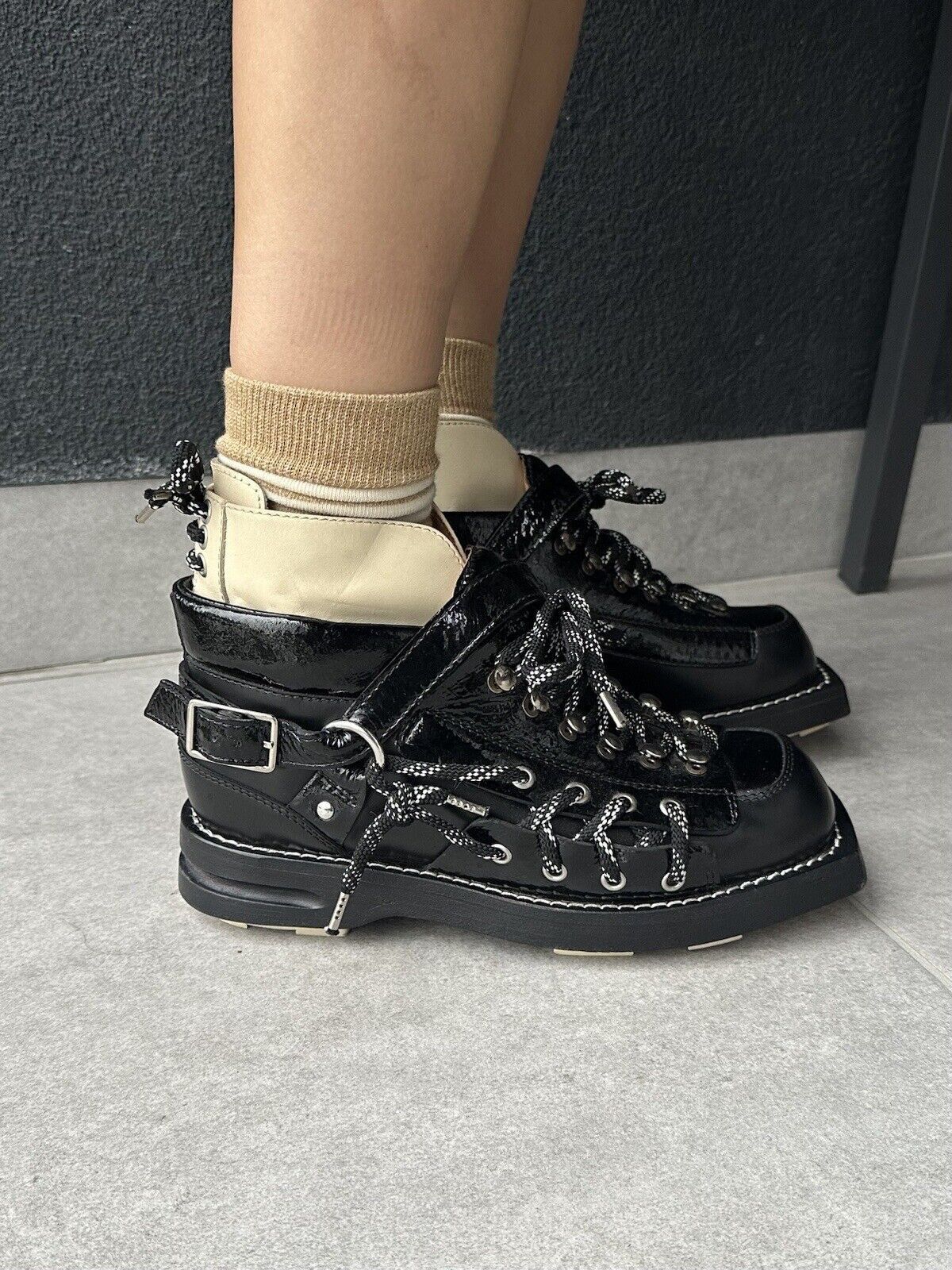 Acne Studios Acne Studios Patent Leather Mountaineering HEIDE Boots Size US 8 / IT 38 - 1 Thumbnail