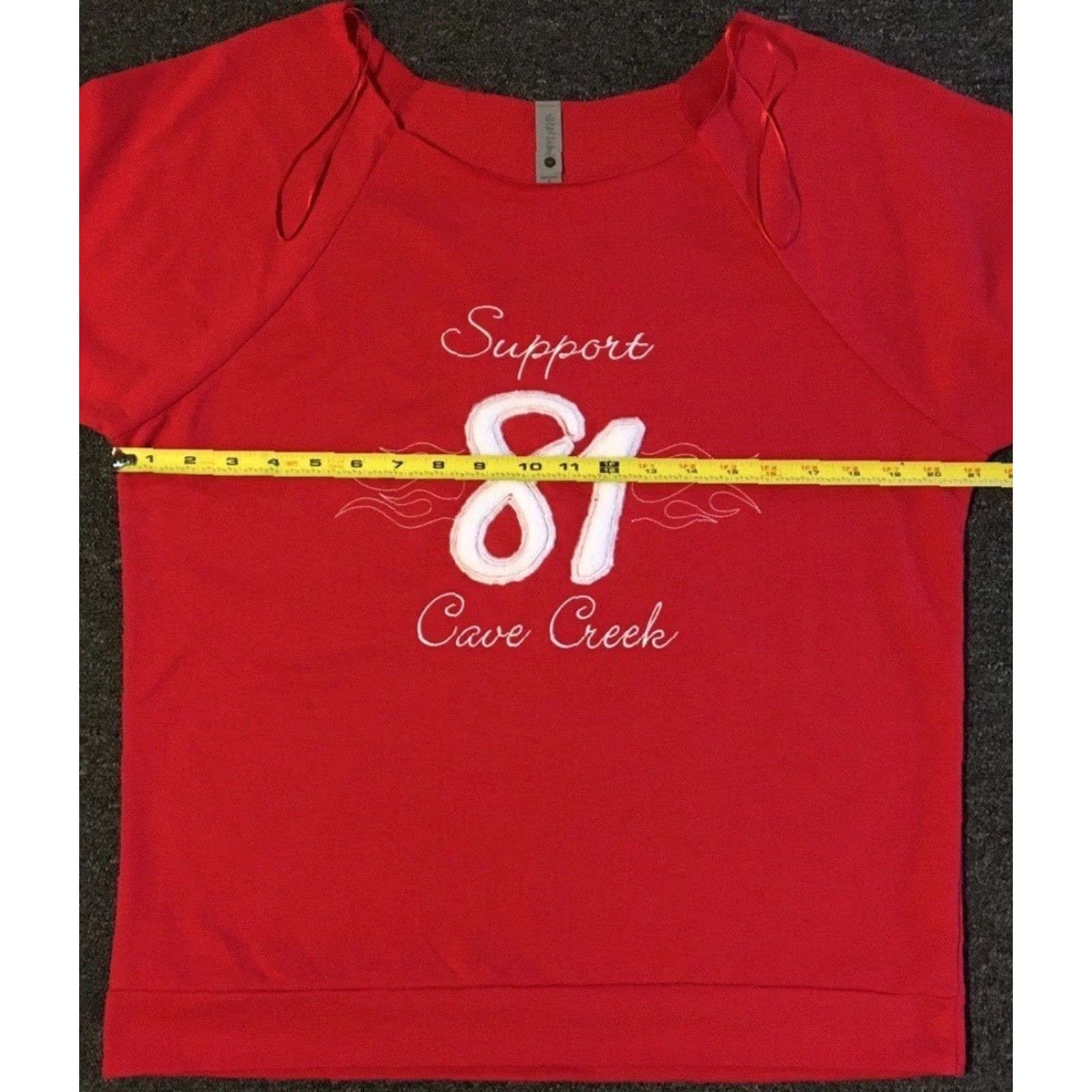 Vintage Vtg Hells Angels 81 Cave Creek Arizona Flames Long Sleeve Shirt L Red Womens Embroidered Grunge 80s 90s Biker MC USA Size L / US 10 / IT 46 - 5 Thumbnail