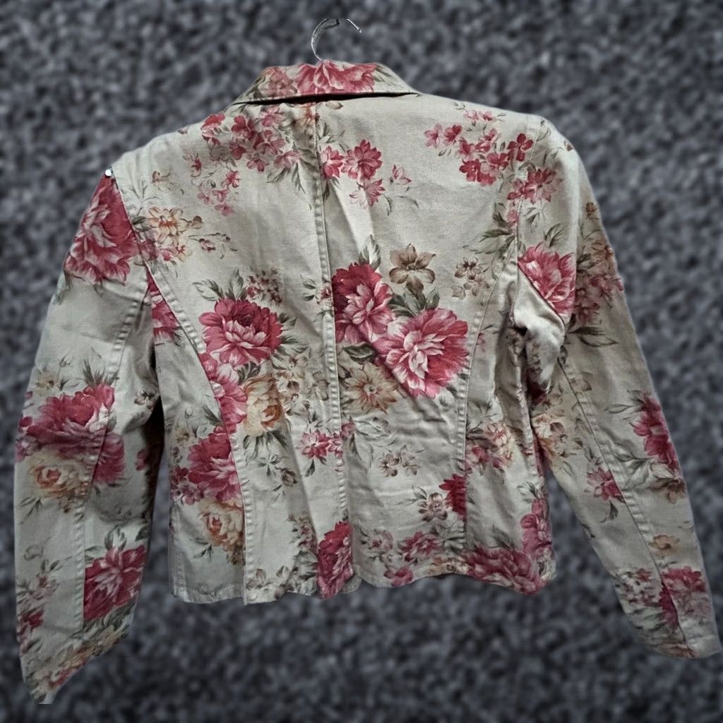 Talbots Talbots Blazer Shirt Womens Petite Floral Button Front Lightweight Lined Tan PS Small — Casual Jacket Feminine PS Womens Size 28" / US 6 / IT 42 - 1 Thumbnail