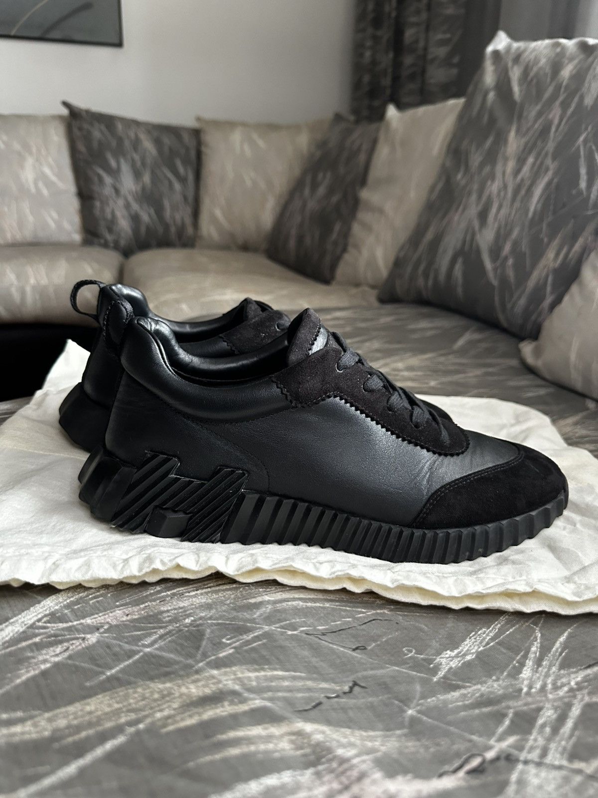 Hermes Hermes bouncing sneakers total black Size US 9 / EU 42 - 15 Thumbnail