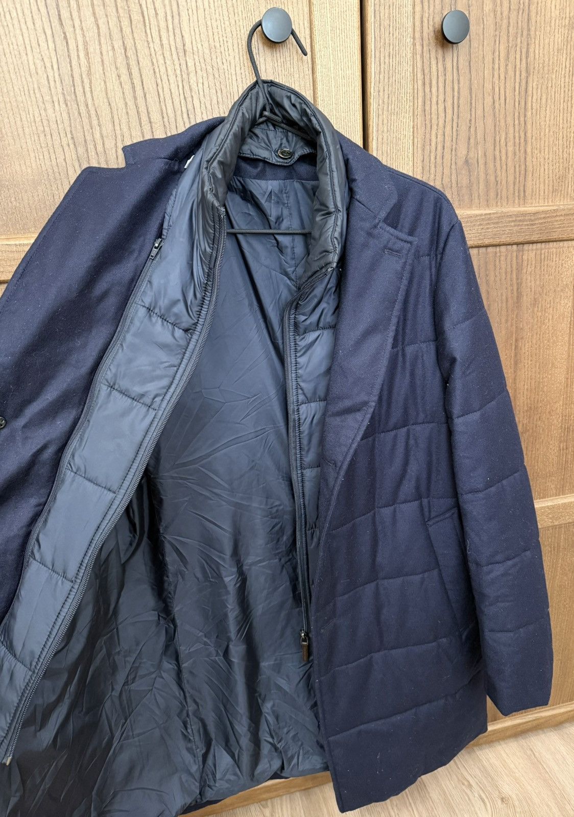 Paoloni Paoloni Quarantasei Navy Blue Wool Coat Jacket Size US S / EU 44-46 / 1 - 8 Thumbnail