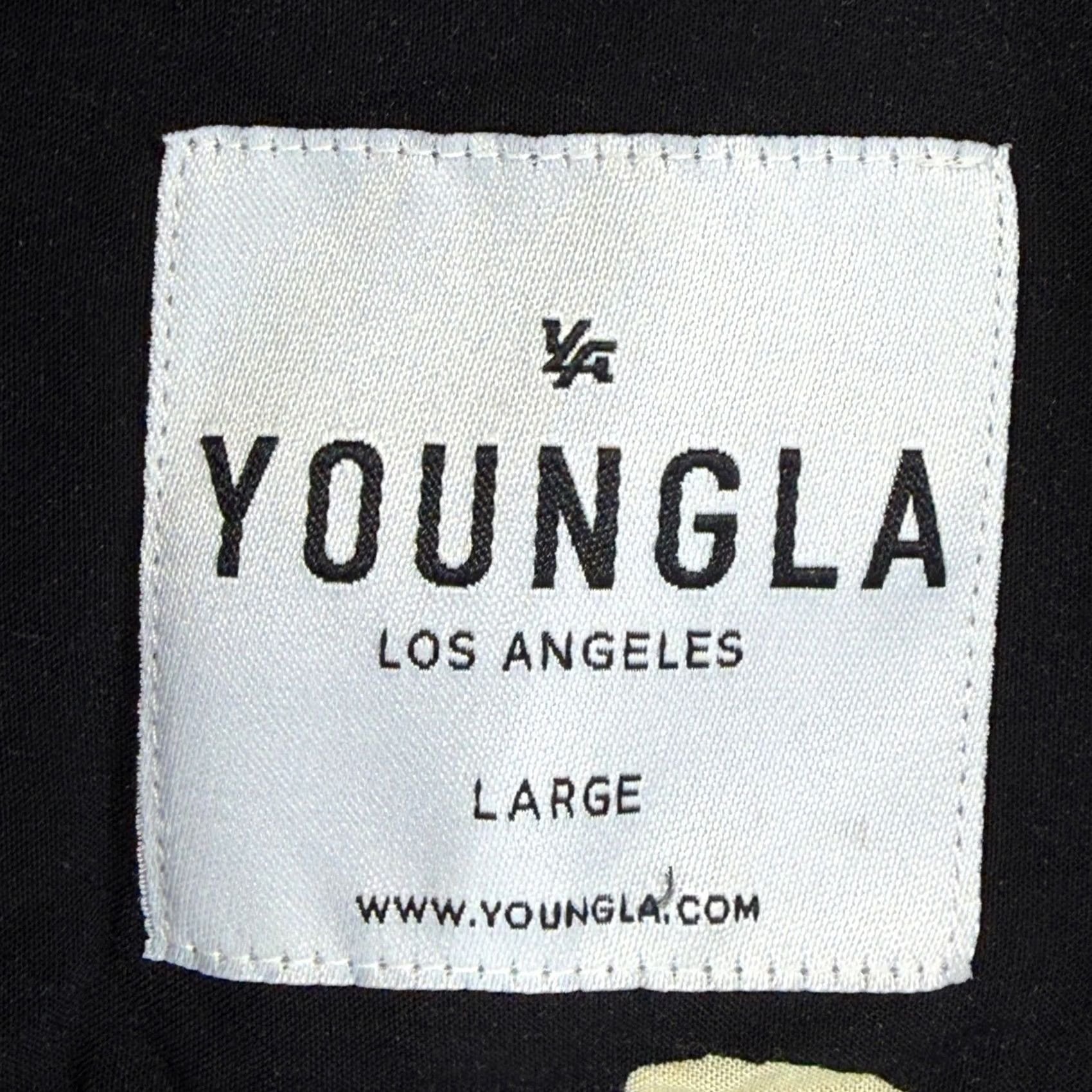 YoungLA YoungLA 804 Black Cream Abstract Leaf Print Button-Up Shirt L Mens Long Sleeve Button Front Collared Casual Streetwear Modern Size US L / EU 52-54 / 3 - 4 Thumbnail