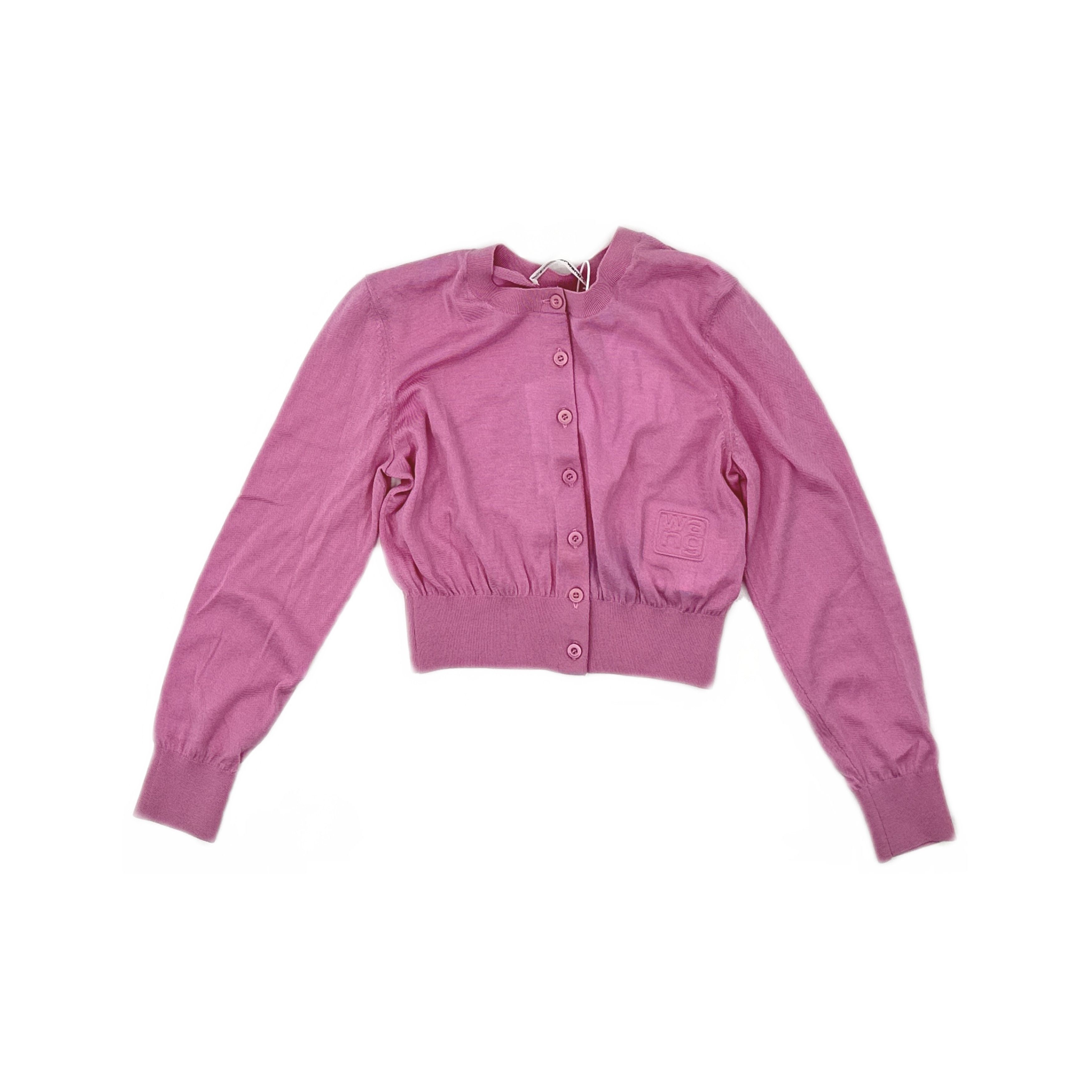 Alexander Wang Alexander Wang Embroidered Logo Cardigan Pink Size S Size S / US 4 / IT 40 - 1 Thumbnail