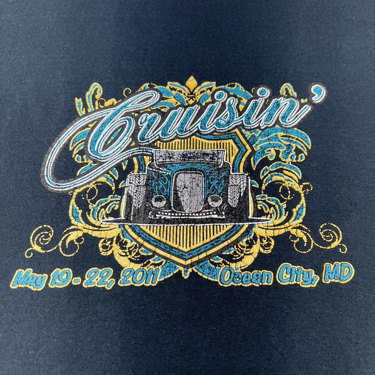 Gildan × Vintage Car Tee Shirt Black Hot Rod Auto Cruisin 2011 Graphic Y2K Size US XL / EU 56 / 4 - 9 Thumbnail