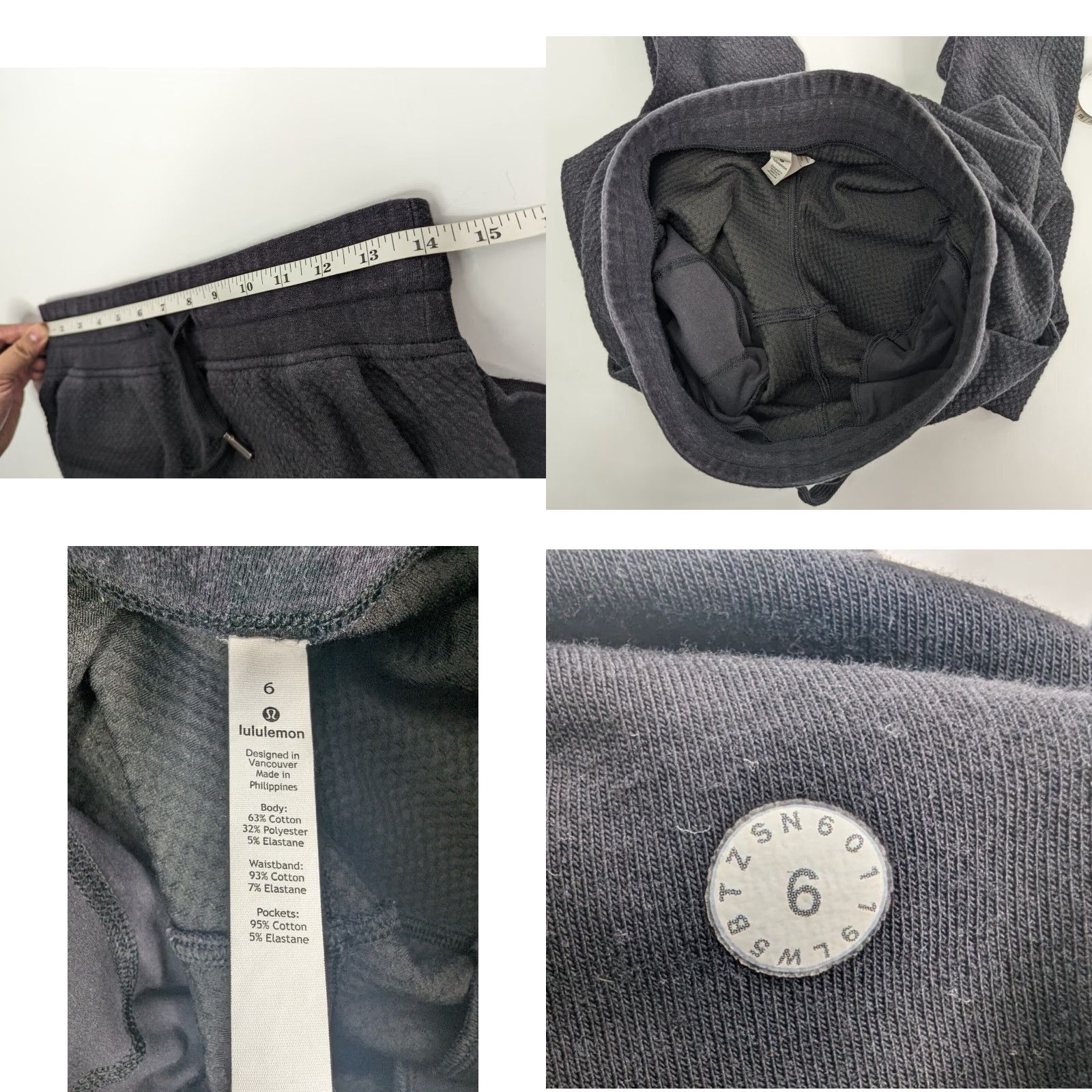 Lululemon Lululemon Jogger Pants Womens 6 Black Heathered Core Warm Down W5BTZS (Tapered, Yoga, Activewear) Size 28" / US 6 / IT 42 - 8 Thumbnail