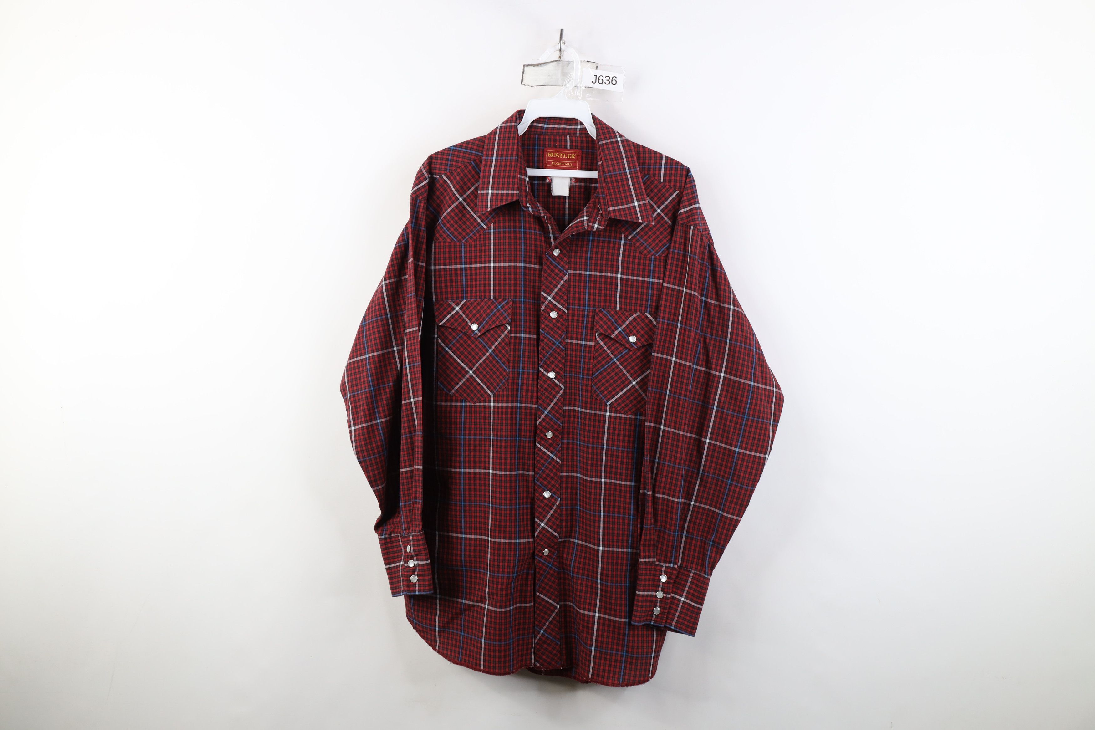 Vintage Vintage 80s 90s Rockabilly Cowboy Snap Button Shirt Plaid Size US L / EU 52-54 / 3 - 1 Thumbnail