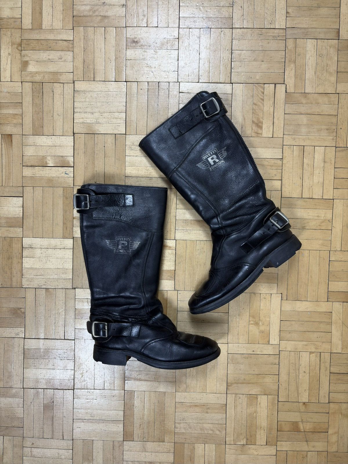 Vintage Rare Vintage 60s 70s Rivetts London Itshide Leather Enduro Size US 7.5 / IT 37.5 - 1 Thumbnail