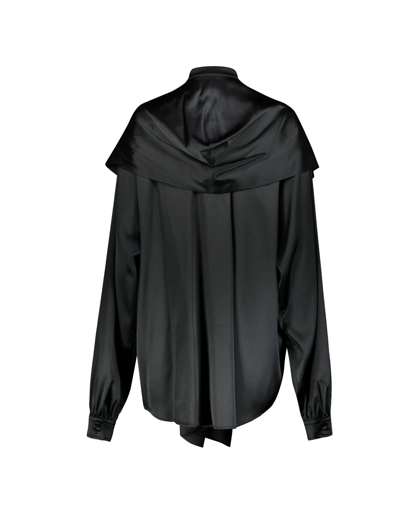 Balenciaga o1y0625 Solid Color Shirt in Black Size S / US 4 / IT 40 - 3 Thumbnail