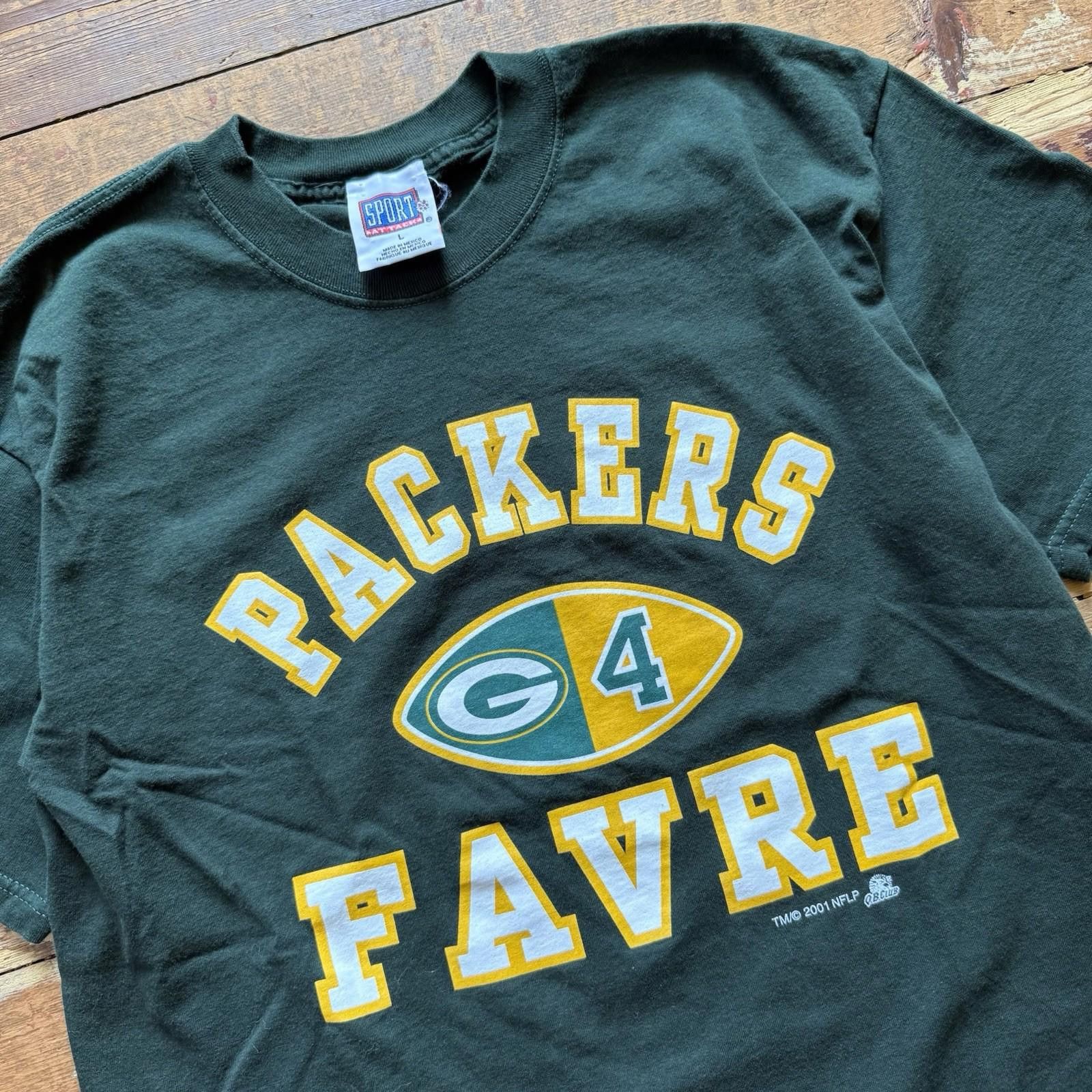 Vintage Vintage 90s NFL Green Bay Packers Brett Favre T-Shirt Large Size ONE SIZE - 2 Thumbnail