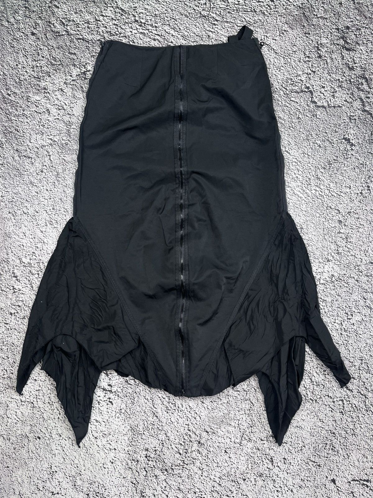 Japanese Brand Gothic Style Vertical Zip Skirt Asymmetrical Grunge Opium Size 30" / US 8 / IT 44 - 2 Thumbnail