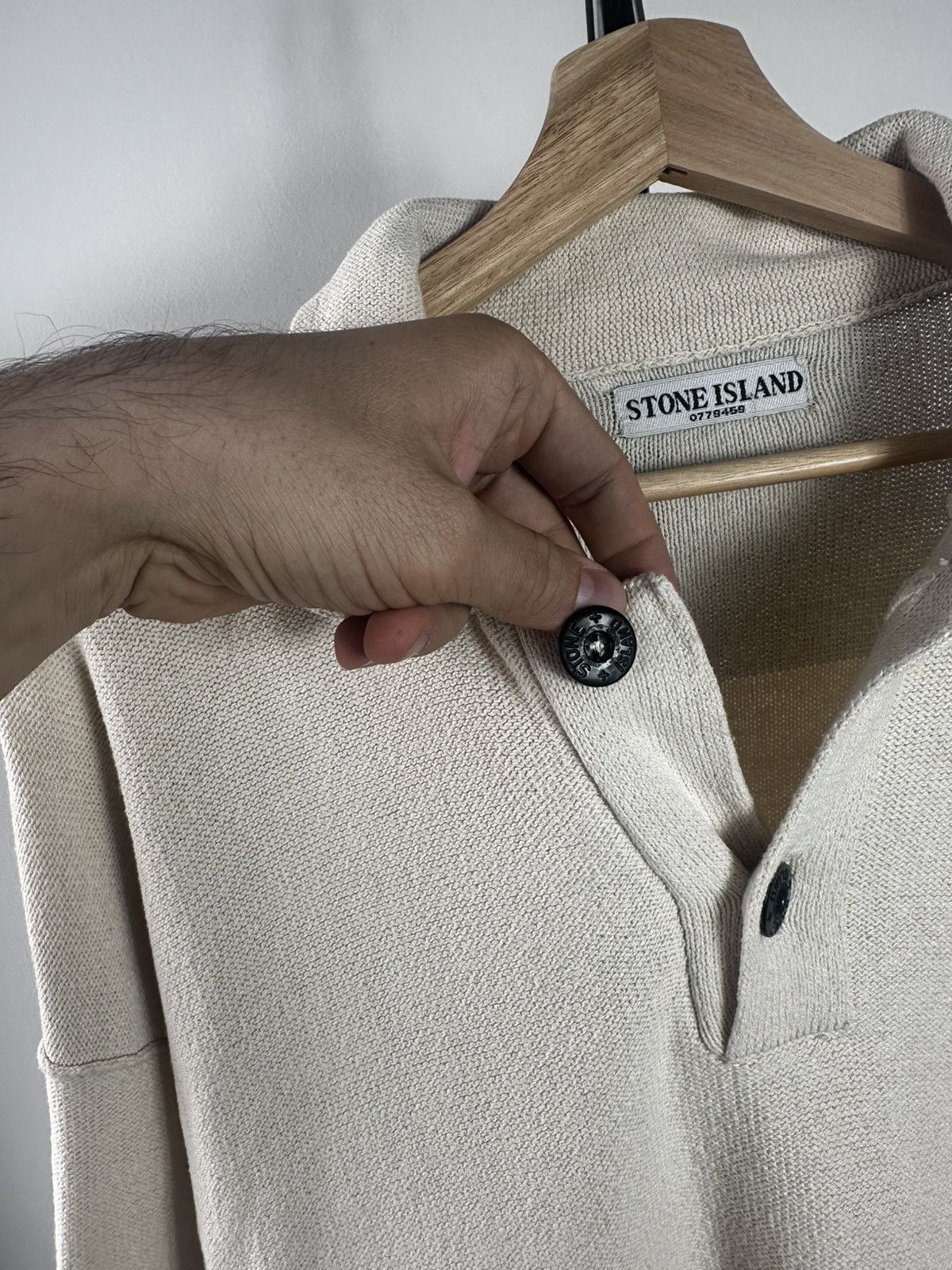 Stone Island Archive Stone Island 2006 Mock Neck Knit Pullover Cream Size US XXL / EU 58 / 5 - 5 Thumbnail