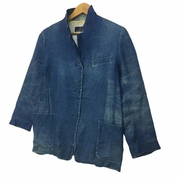 yoshie inaba Vtg L’EQUIPE YOSHIE INABA Japanese Denim Boro Jeans Jacket Size M / US 6-8 / IT 42-44 - 4 Thumbnail