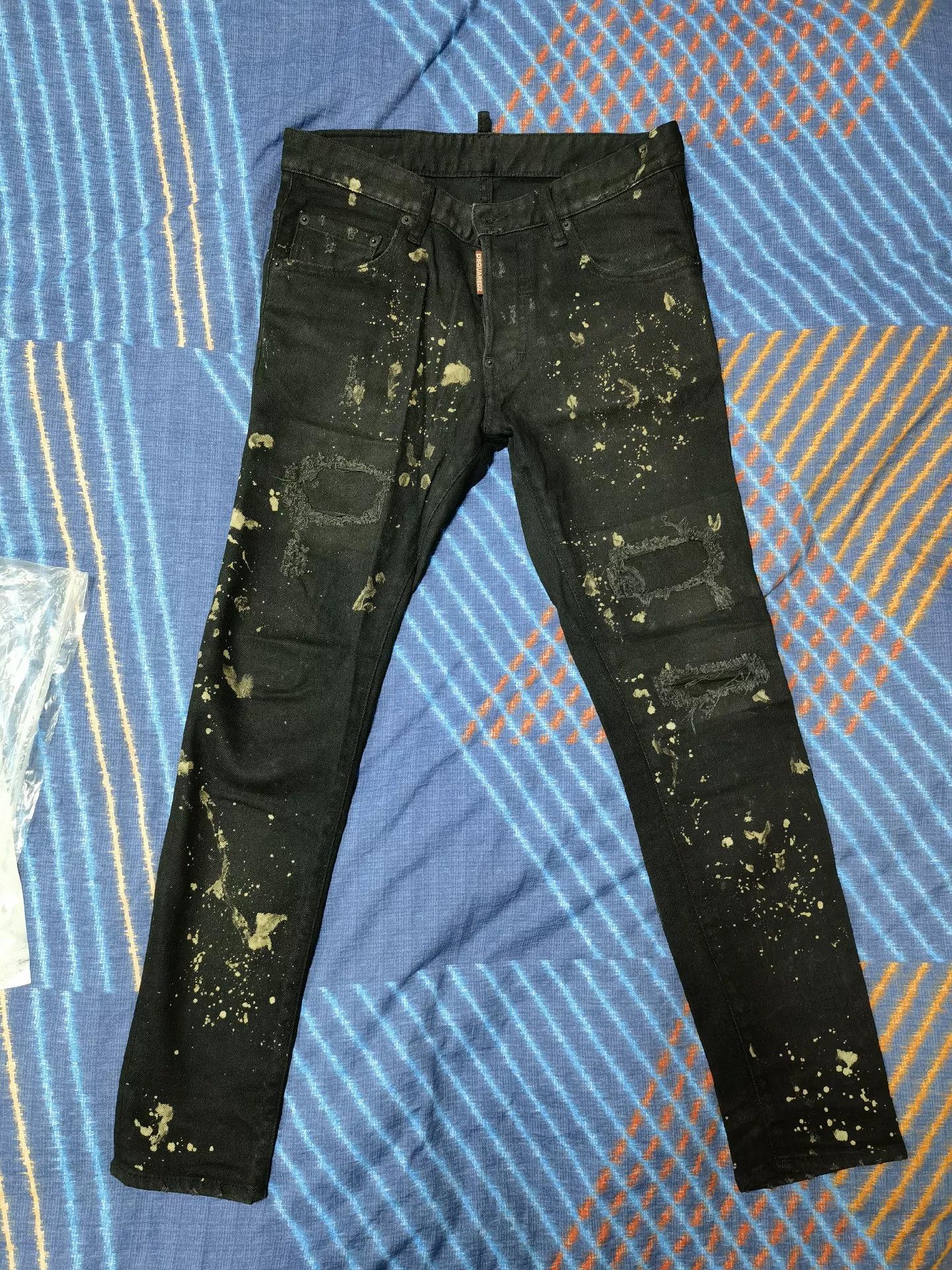 Dsquared2 Dsquared2 D2 Splatter Patch Distressed Black Jeans Size US 30 / EU 46 - 1 Thumbnail