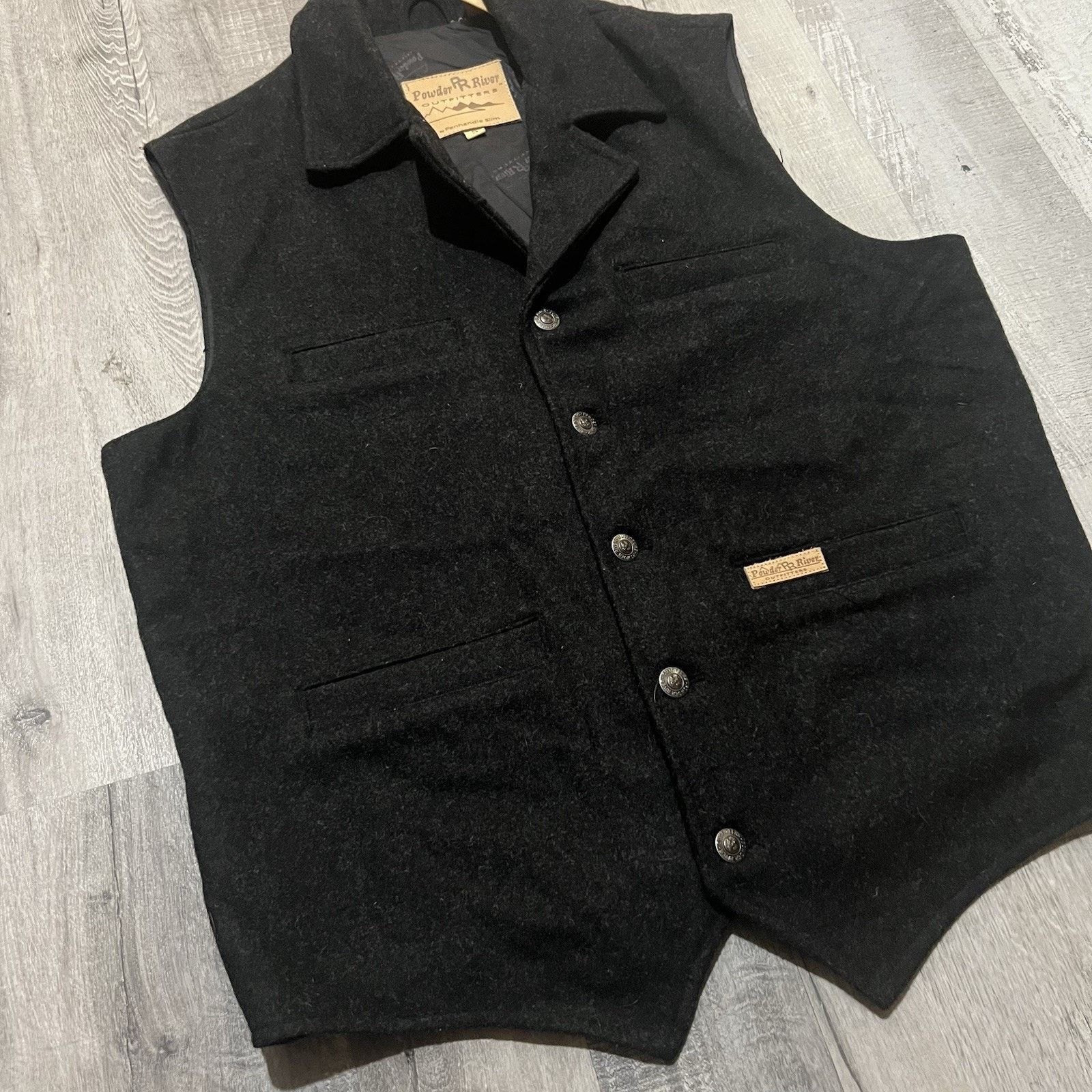 Vintage Powder River Outfitters Vest Wool Button Western Pockets S Size US S / EU 44-46 / 1 - 3 Thumbnail