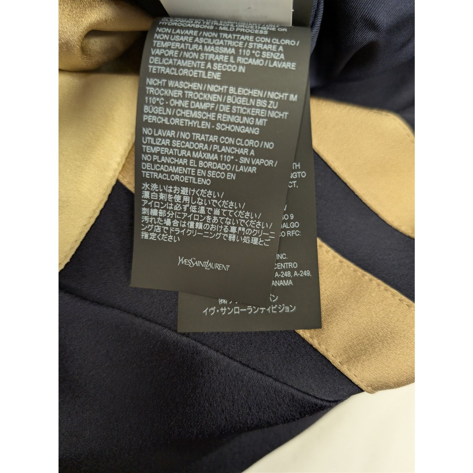 Saint Laurent Paris o1rshd1 Teddy Tricolore Satin Crepe Jacket in Beige Size US L / EU 52-54 / 3 - 18 Thumbnail