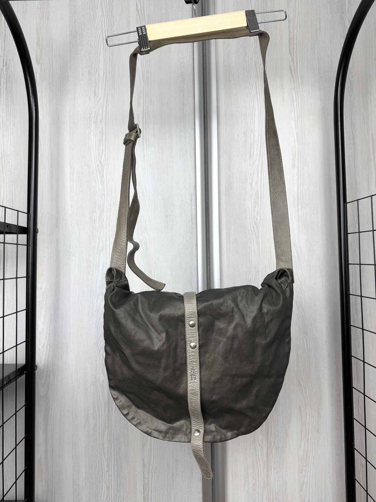 Elemente Clemente Brown Grey avant garde crossbody bag