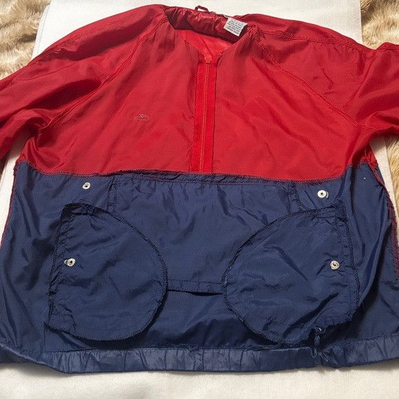 Izod Vtg IZOD LACOSTE Red/Blue Half Zip Windbreaker Jacket Hood Size US L / EU 52-54 / 3 - 13 Thumbnail