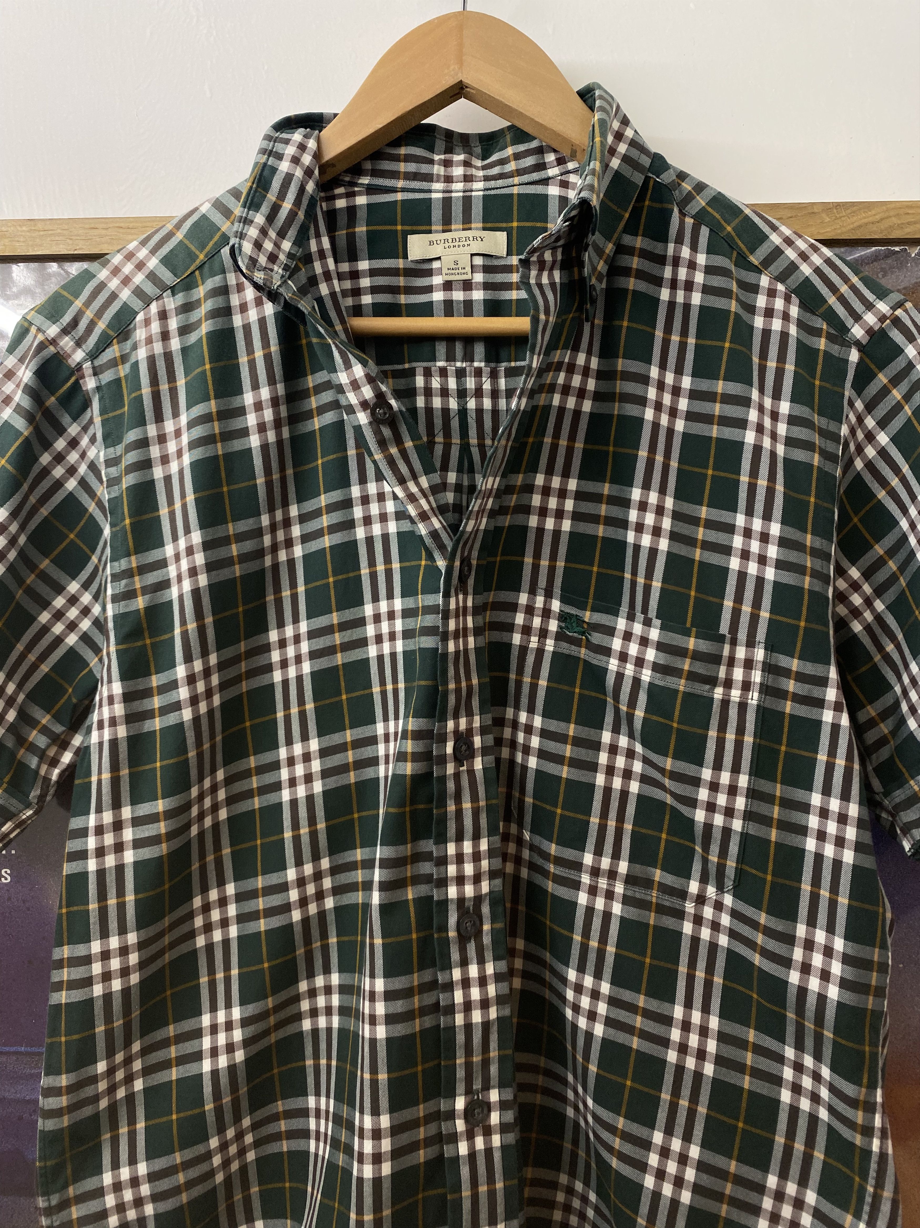 Burberry 00s Burberry London Green Nova Check Short Sleeve Shirt Size US S / EU 44-46 / 1 - 5 Thumbnail