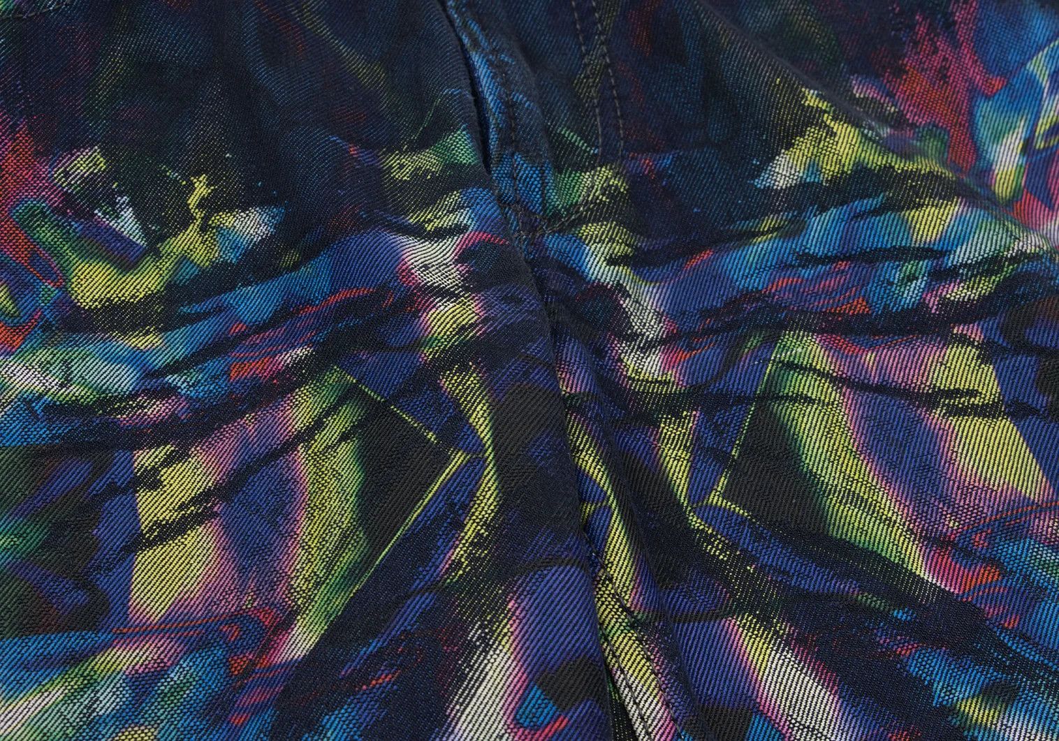 Issey Miyake Kaleidoscope Jacquard Washed Denim Pants in Blue Multi Size US 30 / EU 46 - 9 Thumbnail
