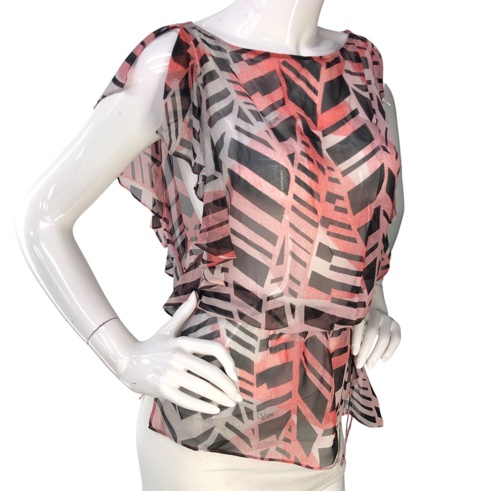 Diane von Furstenberg Diane Von Furstenberg DVF Sz 6 Top Sheer Drawstring NO CAMI Size M / US 6-8 / IT 42-44 - 10 Thumbnail