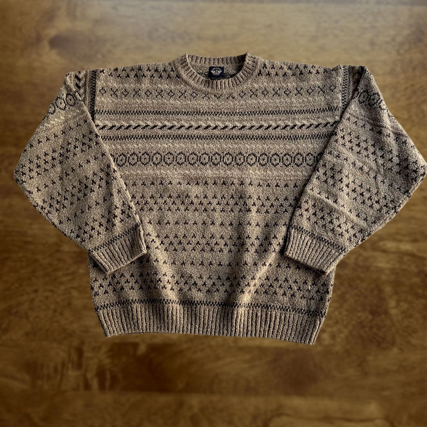 Dockers VINTAGE Dockers Sweater Mens Large Beige Fair Isle Crewneck Knit Pullover Casual Size US L / EU 52-54 / 3 - 1 Thumbnail