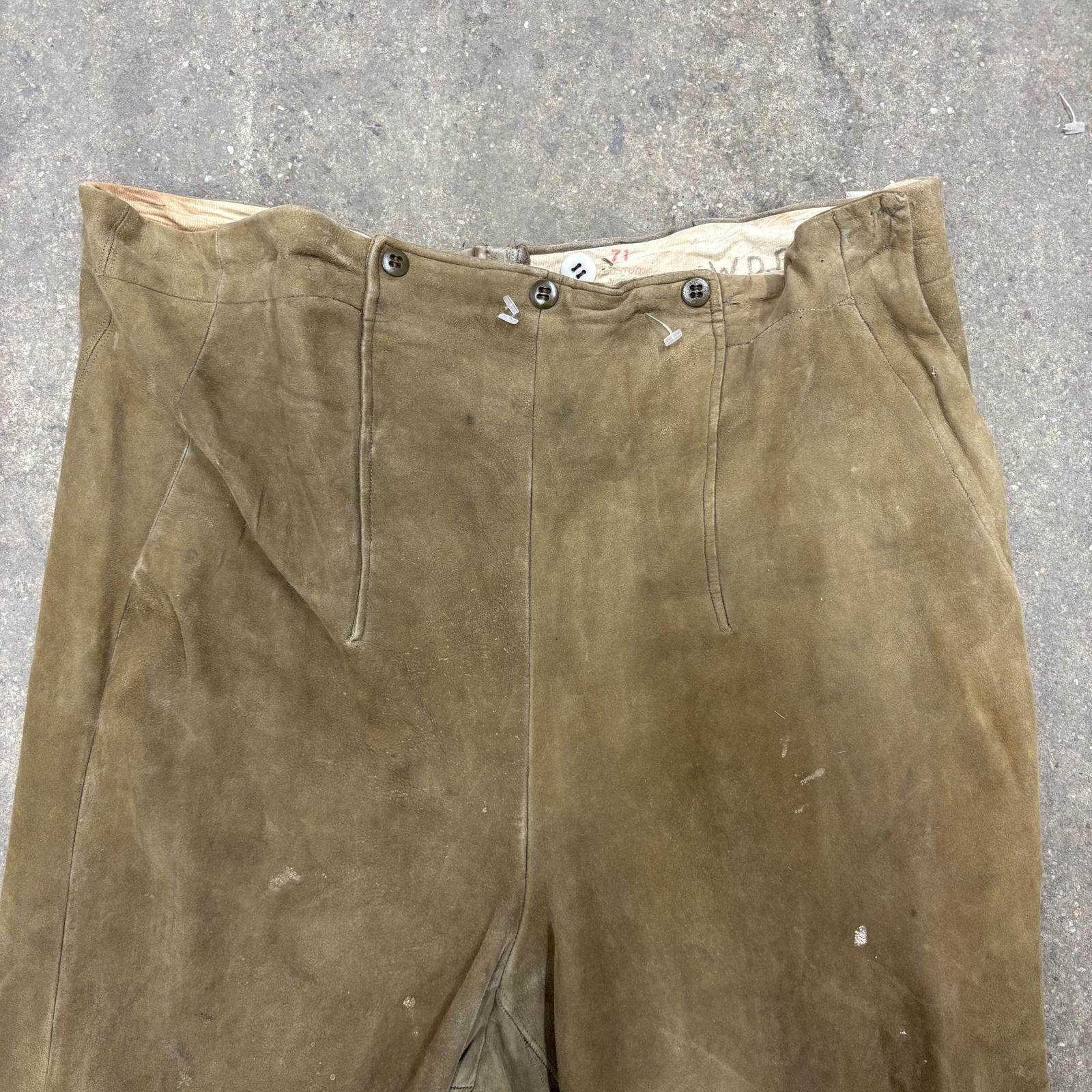 Other Vintage 40s/50s Suede Western Beaded Fringe Trousers Size US 34 / EU 50 - 3 Thumbnail