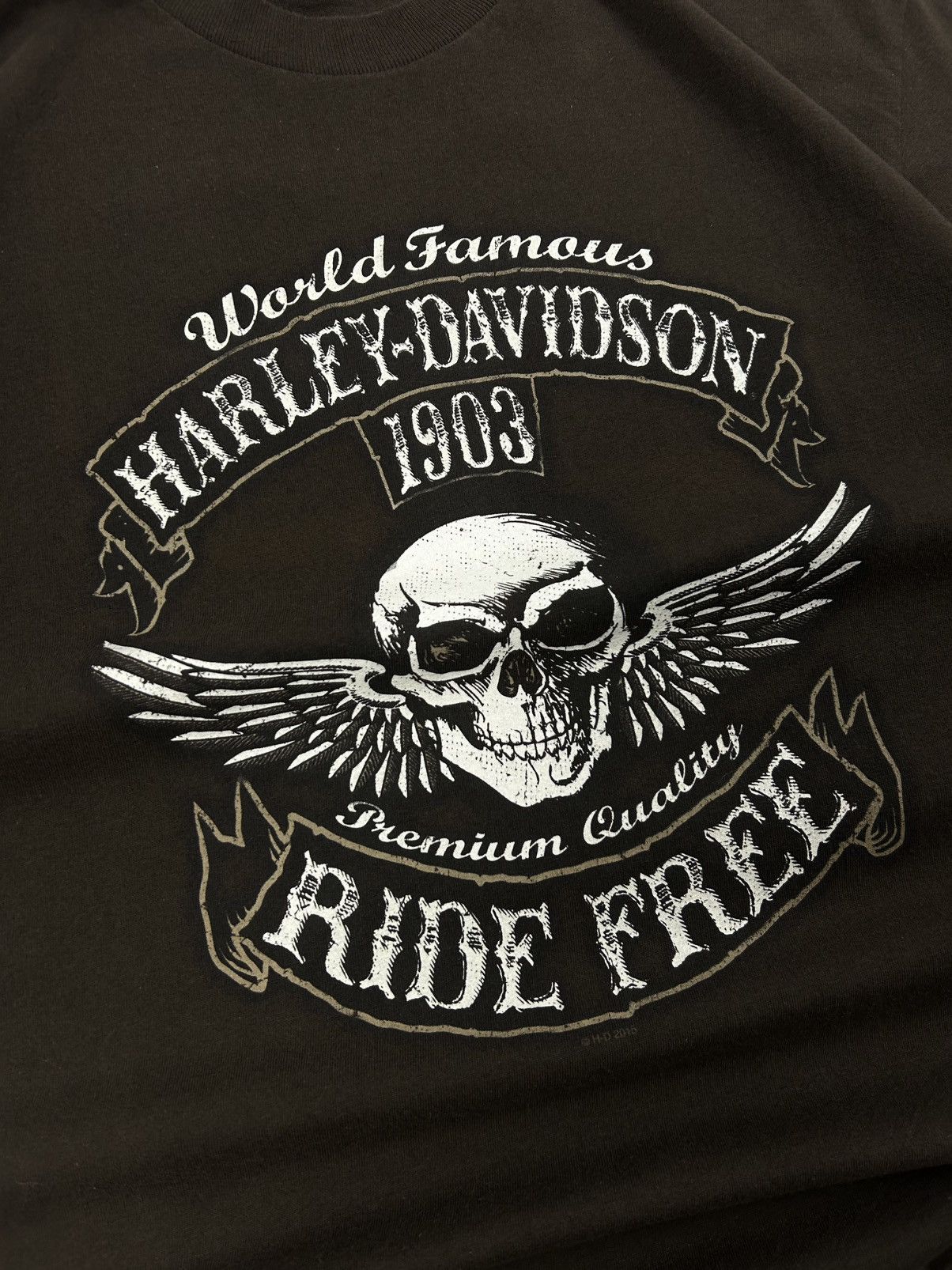 Harley Davidson Vintage Harley Davidson Switzerland Lausanne Brown Tee L Size US L / EU 52-54 / 3 - 6 Thumbnail