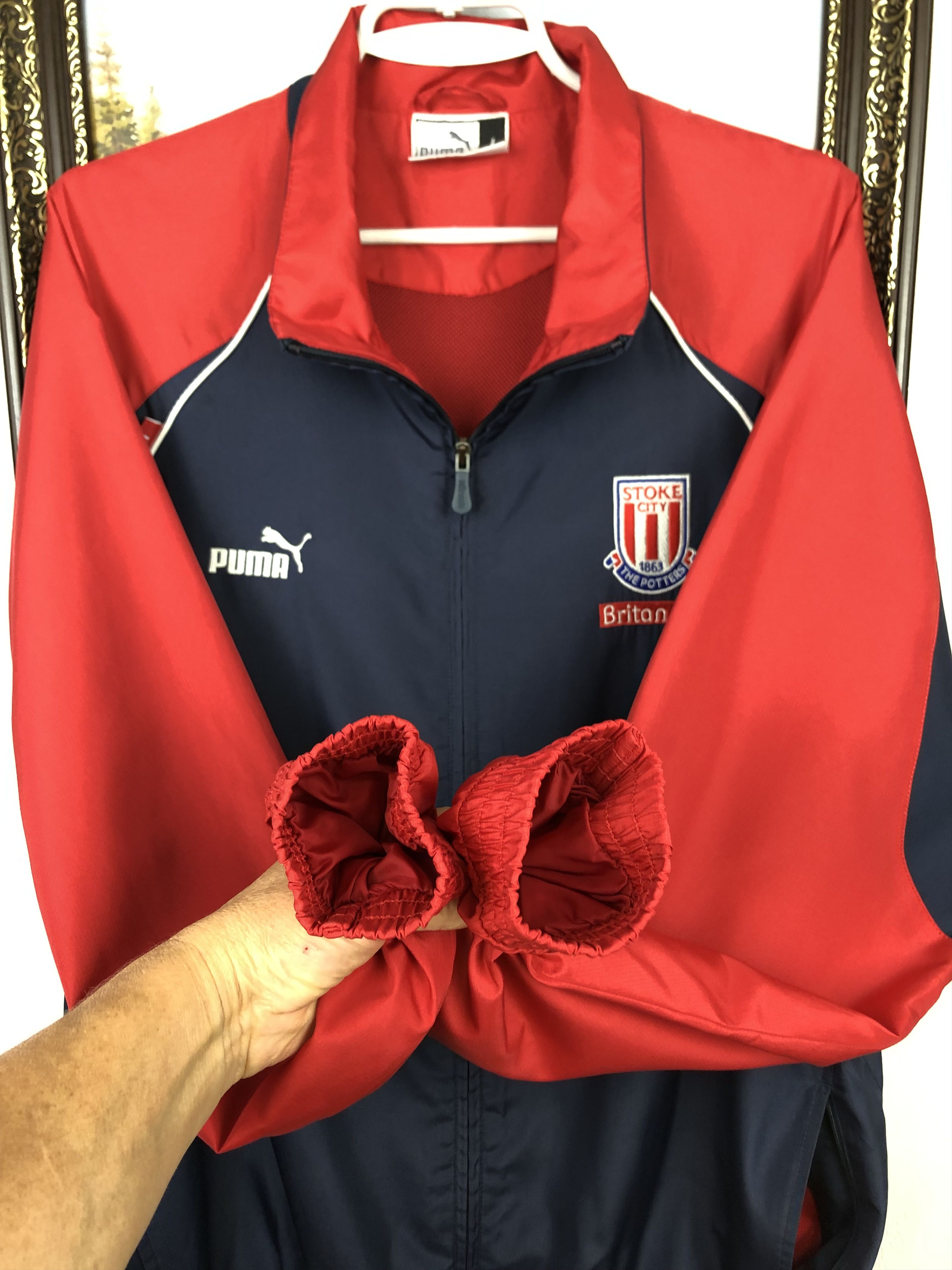 Vintage Vintage Puma Stoke City Football Jacket Soccer Track Top Zip Size US L / EU 52-54 / 3 - 3 Thumbnail