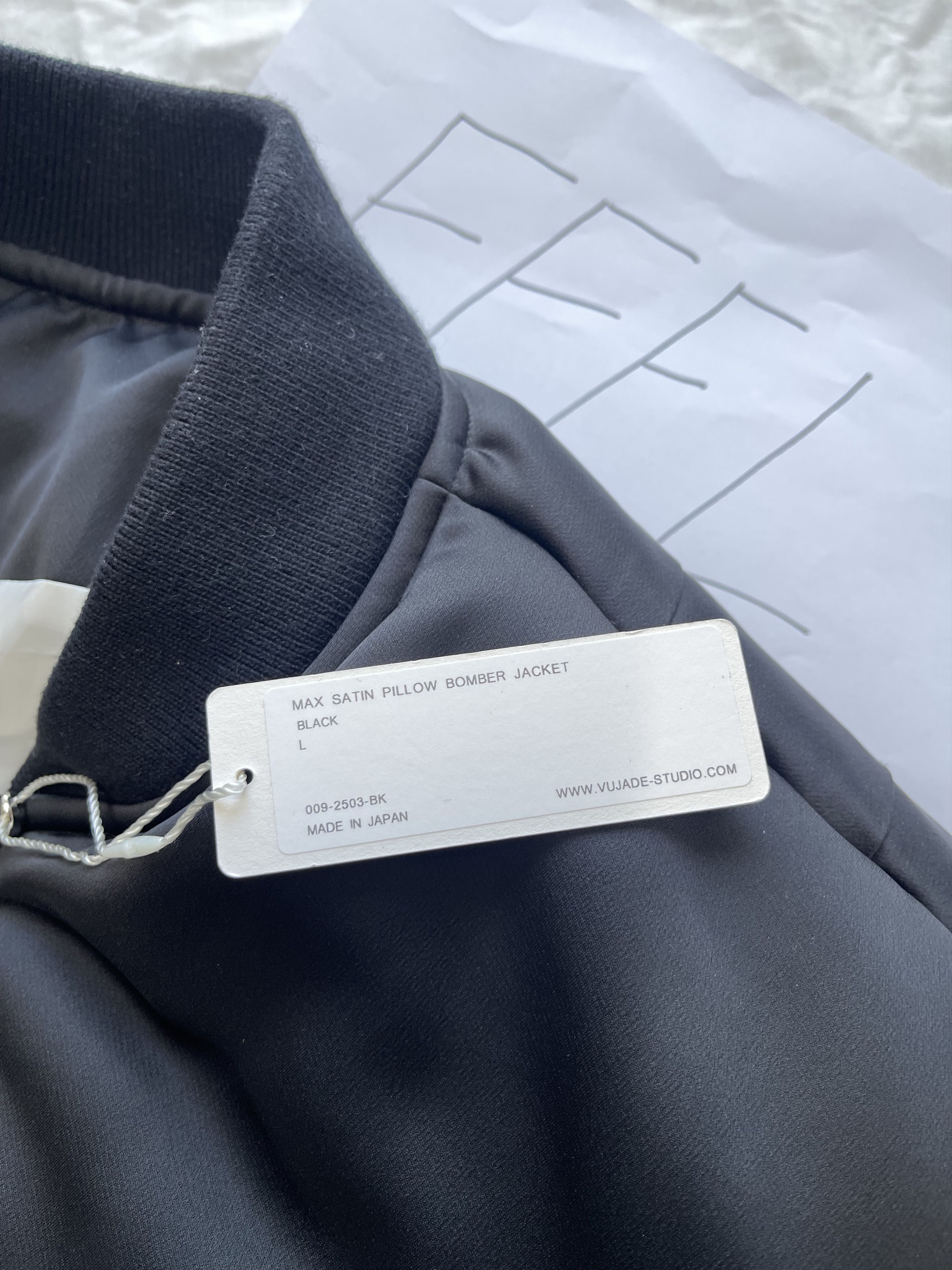 Vuja De VUJADE MAX SATIN PILLOW BOMBER JACKET IN BLACK | Grailed