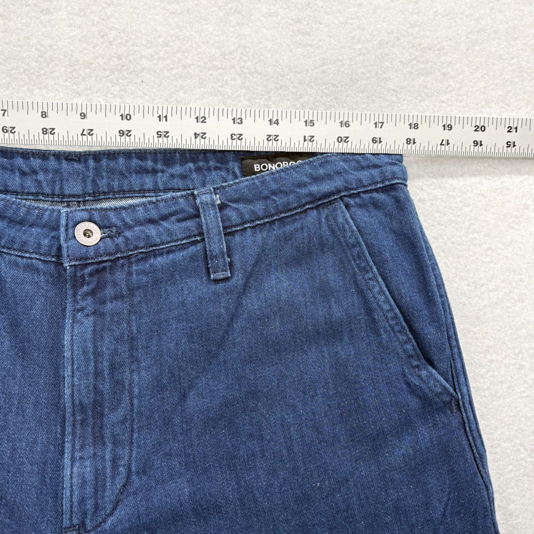 Bonobos Bonobos Pants Mens 35x30 Blue Denim Chino Cotton Hemp Casual Tapered Leg Size US 35 - 7 Thumbnail