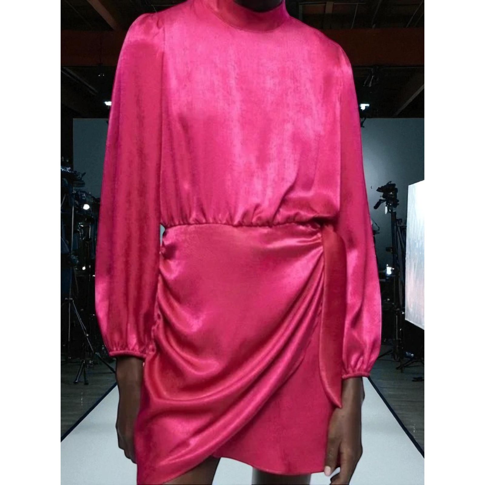 Zara Zara Satin Effect Mock Neck Dress Size: XS - NWT Size XS / US 0-2 / IT 36-38 - 11 Thumbnail