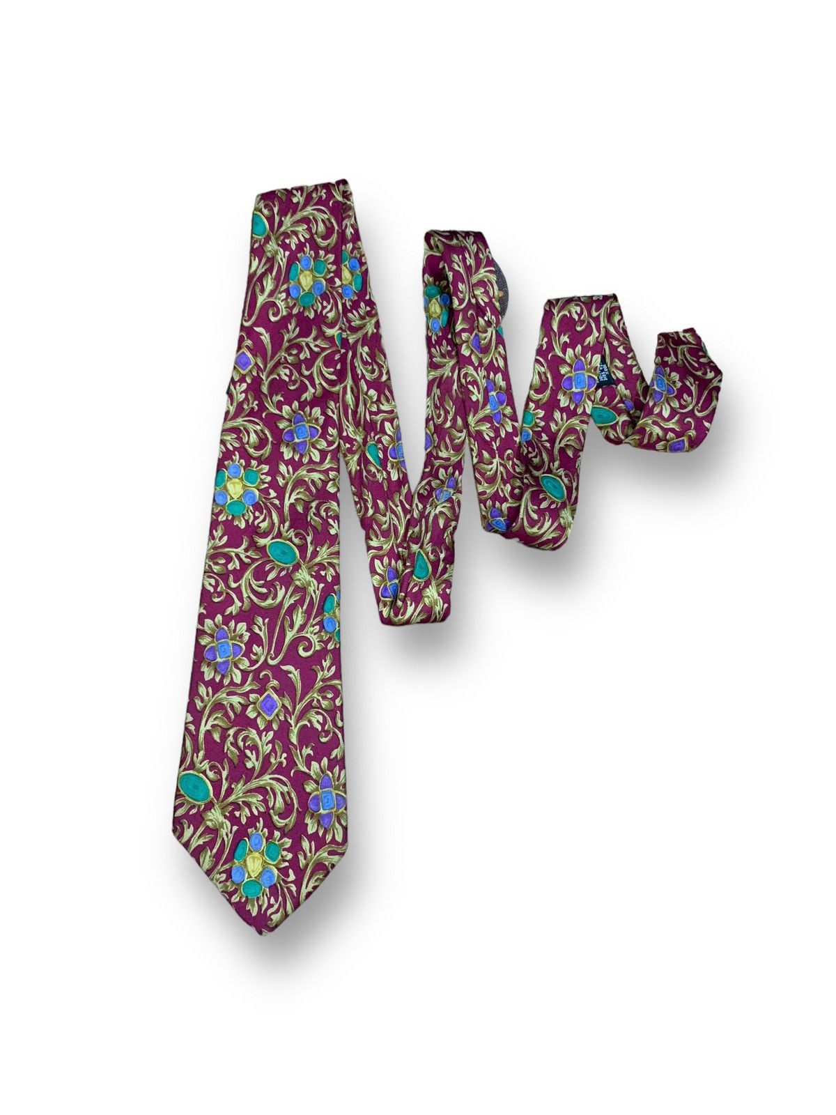 Chanel Chanel floral maroon silk neck tke Size ONE SIZE - 2 Thumbnail