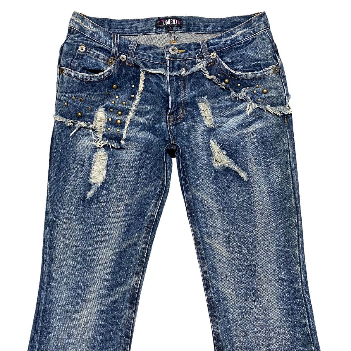 LOWBOX LOWBOX Denim Low Rise Flare Jeans Studded Size US 31 - 4 Thumbnail