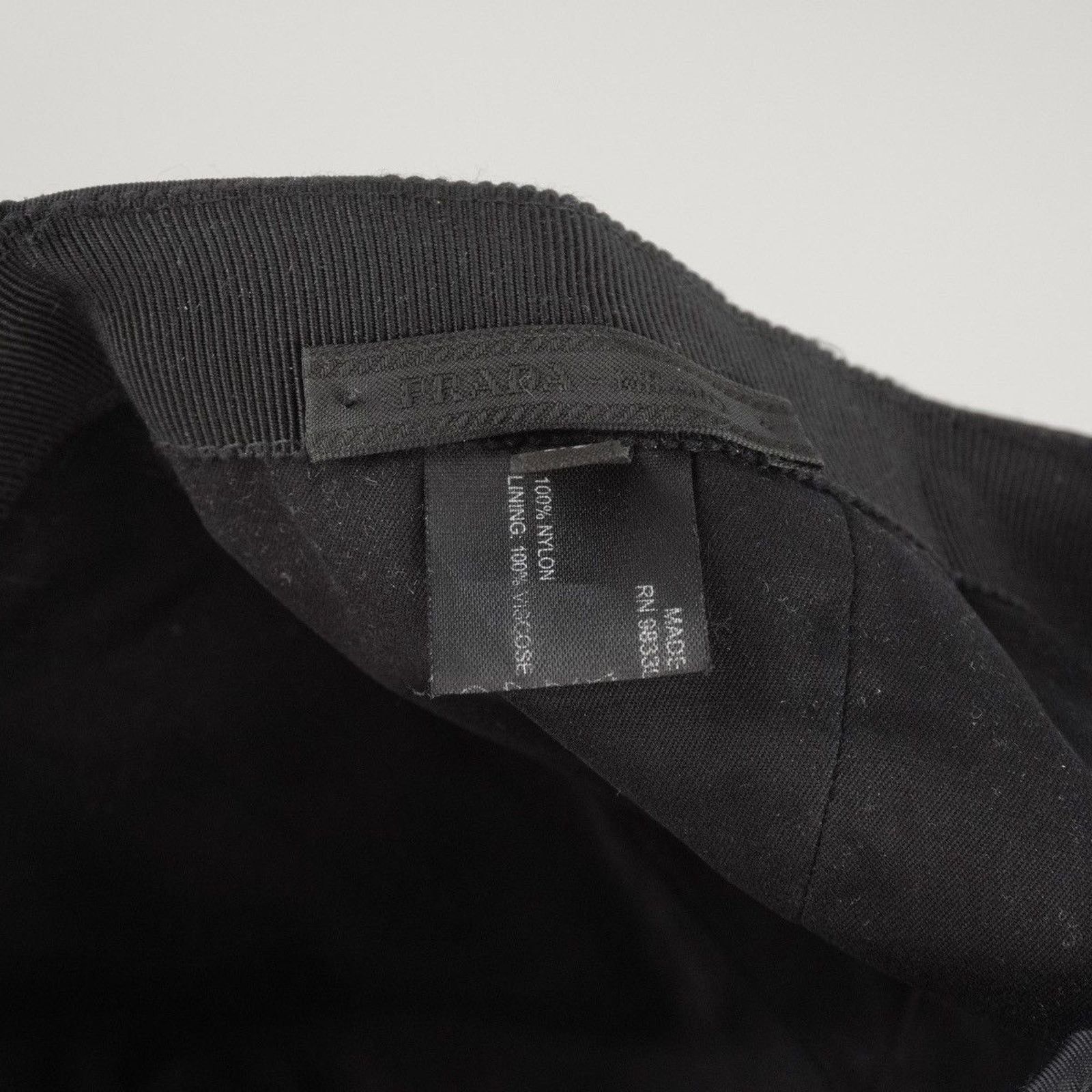 Prada Vintage prada nylon black leather logo baseball cap Size ONE SIZE - 6 Thumbnail